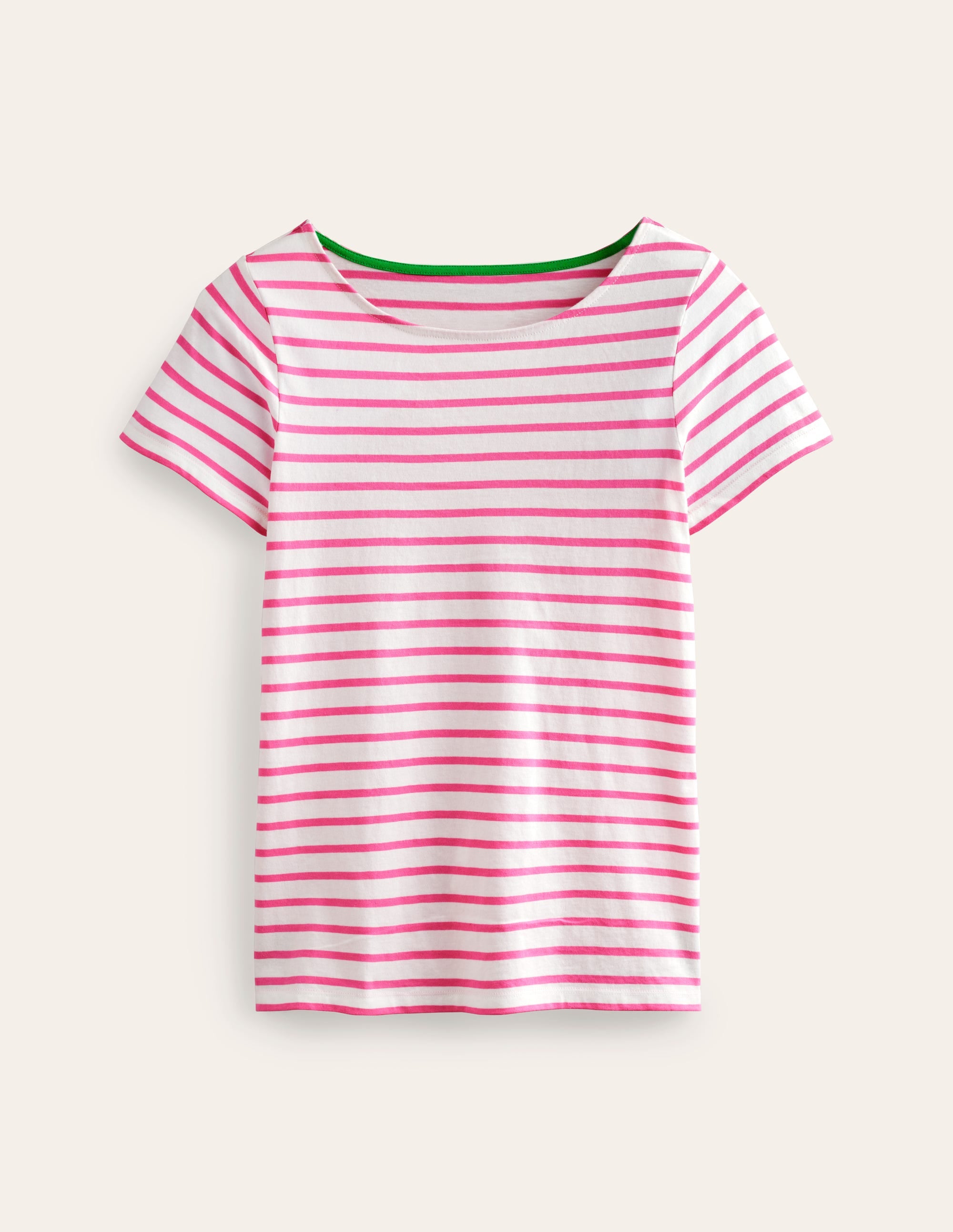 Ella Short Sleeve Breton-Ivory, Pink - Image 5