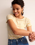 Ella Short Sleeve Breton-Ivory, Passion Fruit