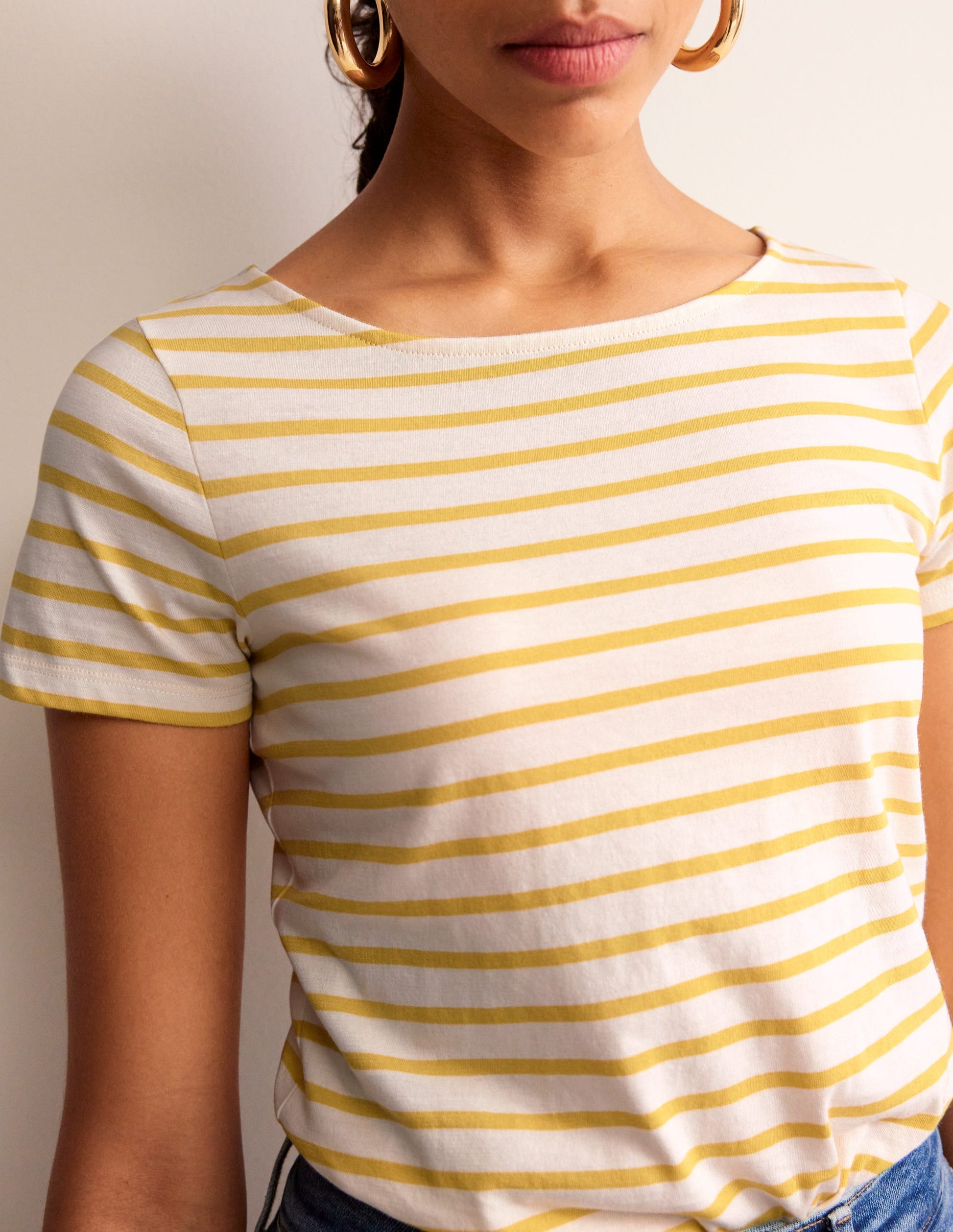 Ella Short Sleeve Breton-Ivory, Passion Fruit-2