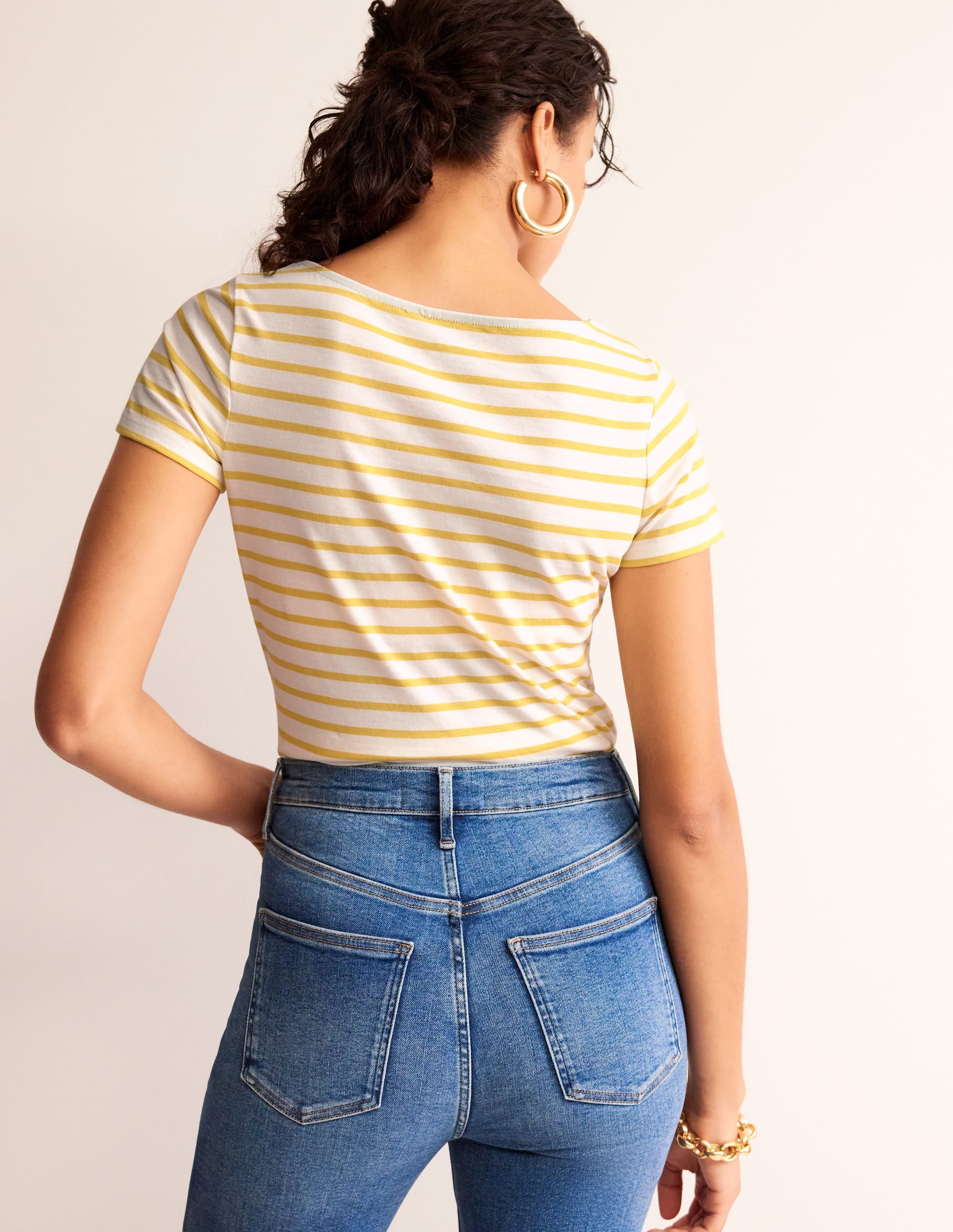 Ella Short Sleeve Breton-Ivory, Passion Fruit - Image 3
