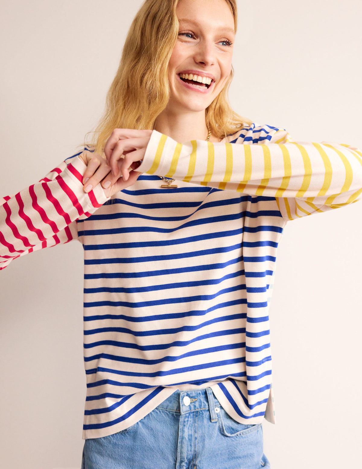Sophie Hotch Potch Breton Top-Ivory, Multi Hotch Stripe - Image 1