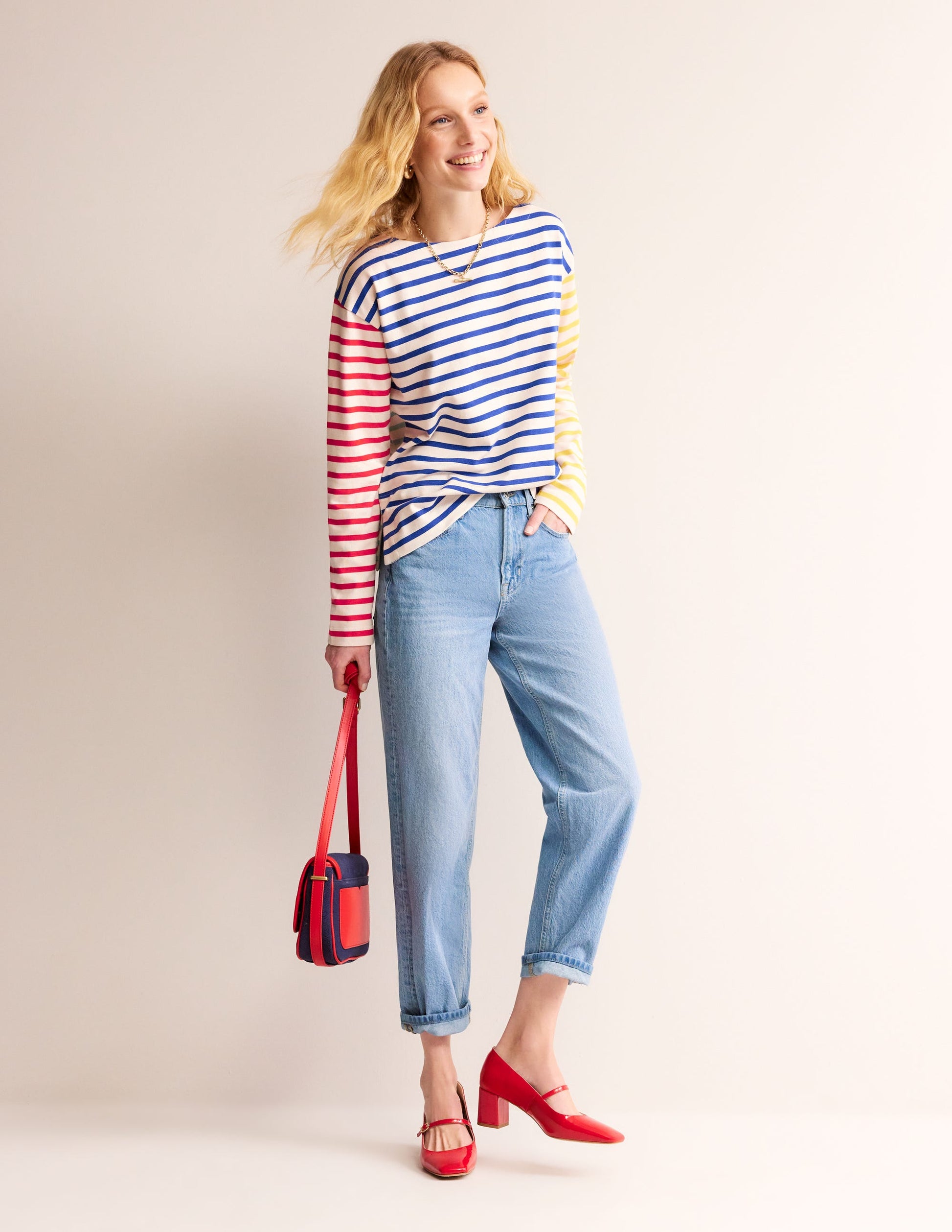 Sophie Hotch Potch Breton Top-Ivory, Multi Hotch Stripe-4