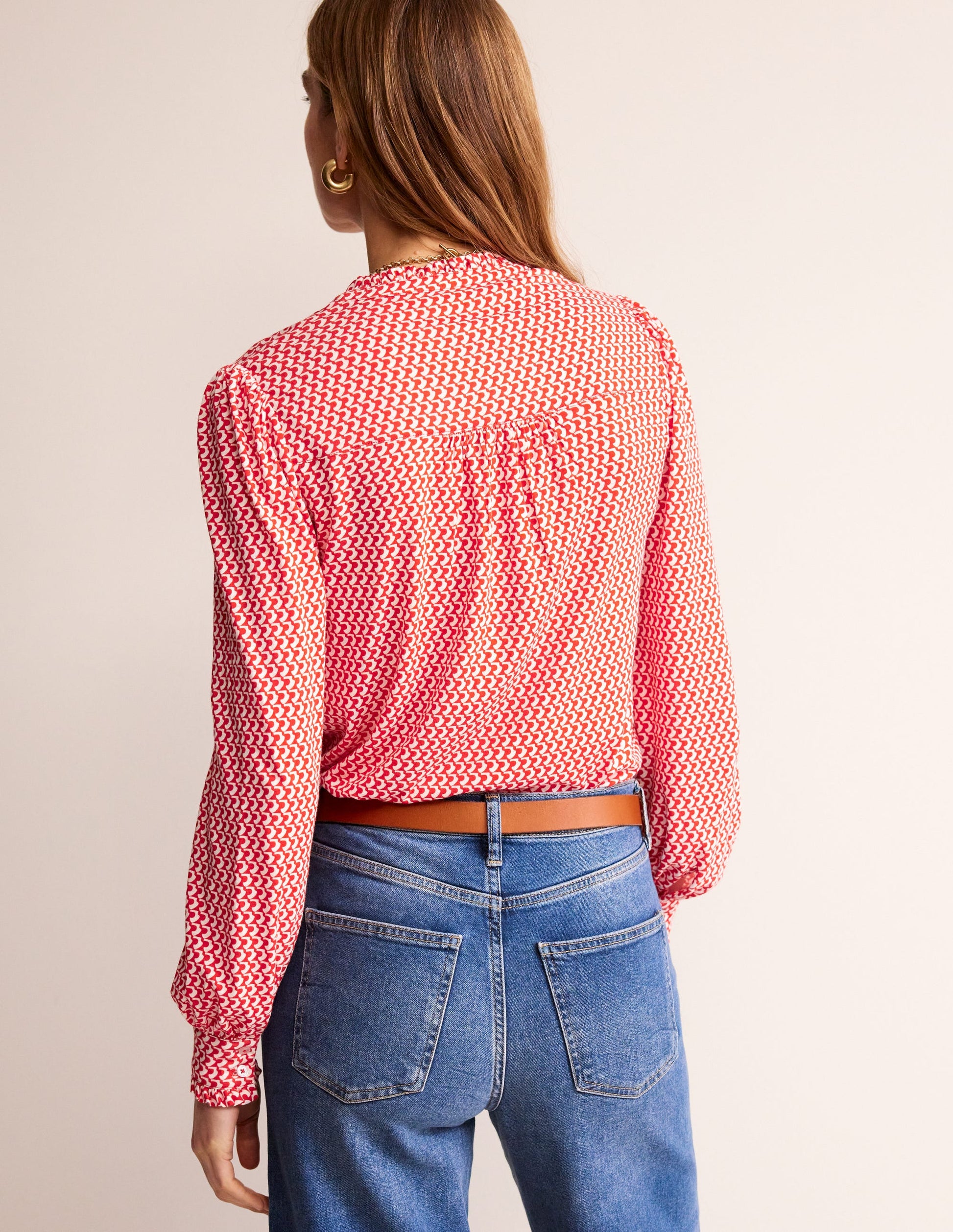 Caroline Jersey Shirt-Flame Scarlet, Arc Geo-3