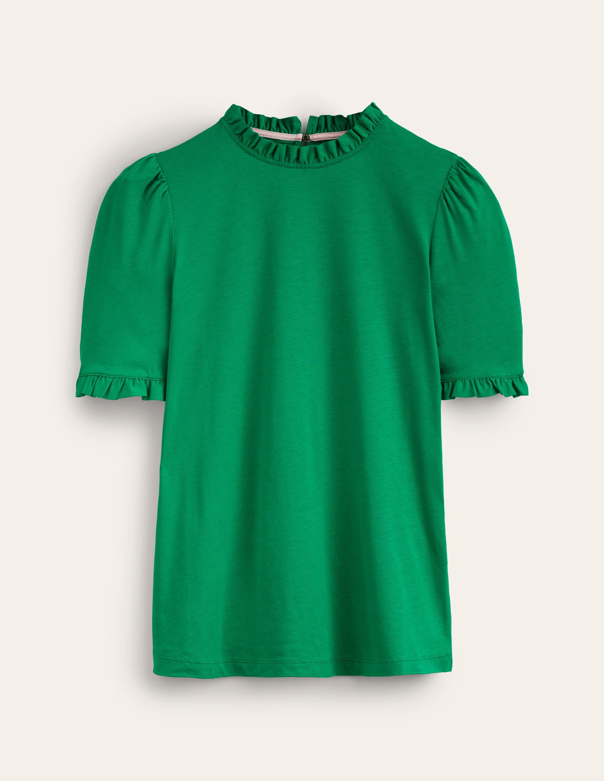Supersoft Frill Detail T-shirt-Pepper Green - Image 5