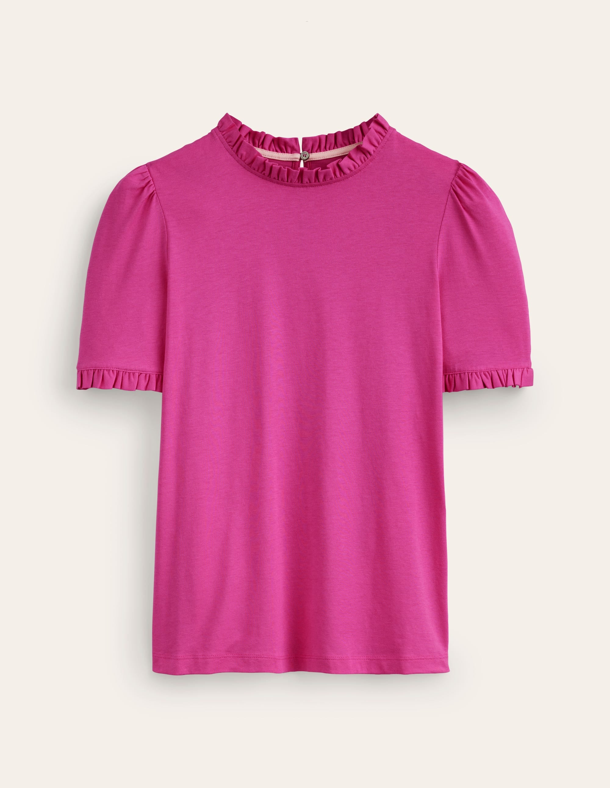 Supersoft Frill Detail T-shirt-Rose Violet - Image 5