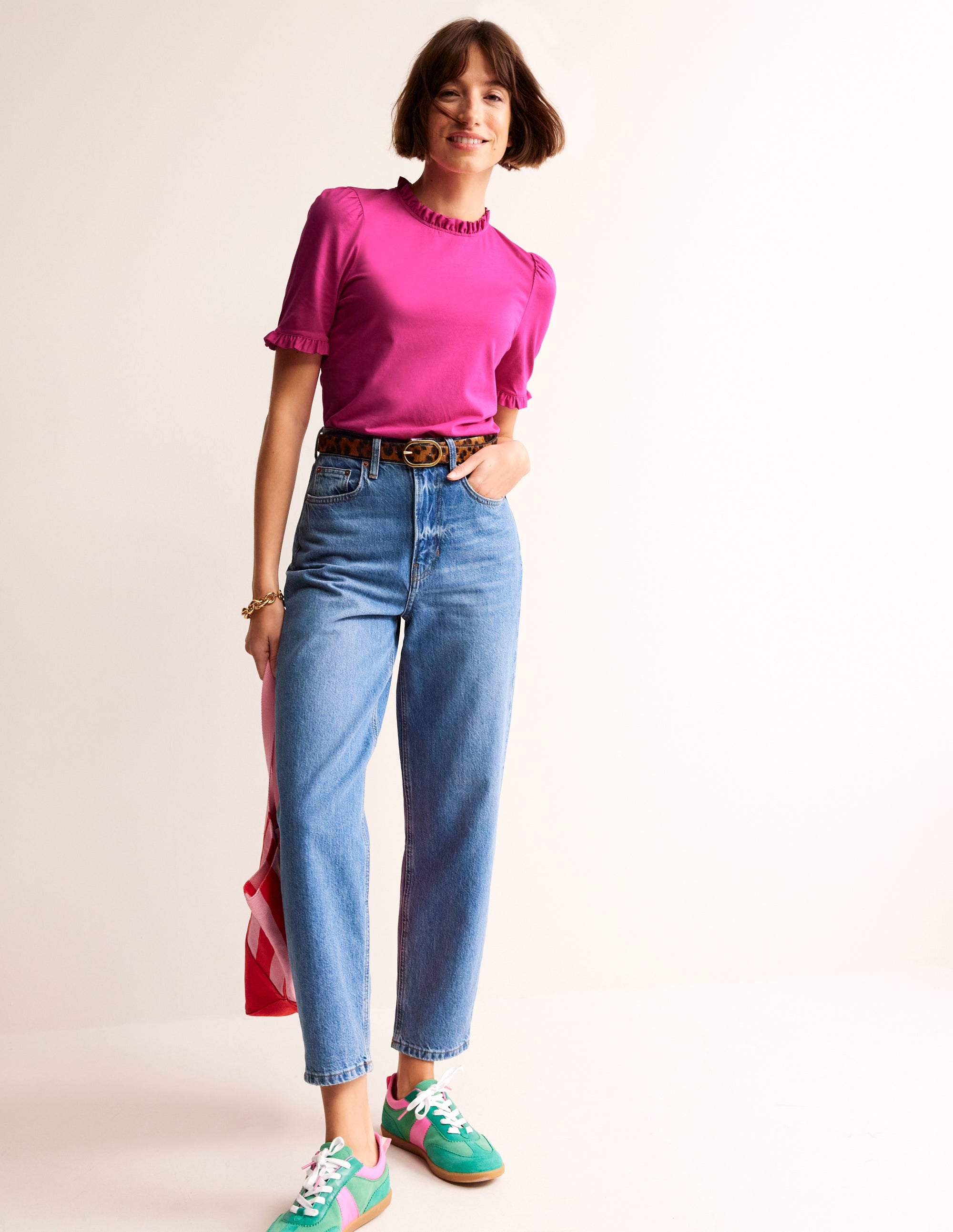 Supersoft Frill Detail T-shirt-Rose Violet - Image 4