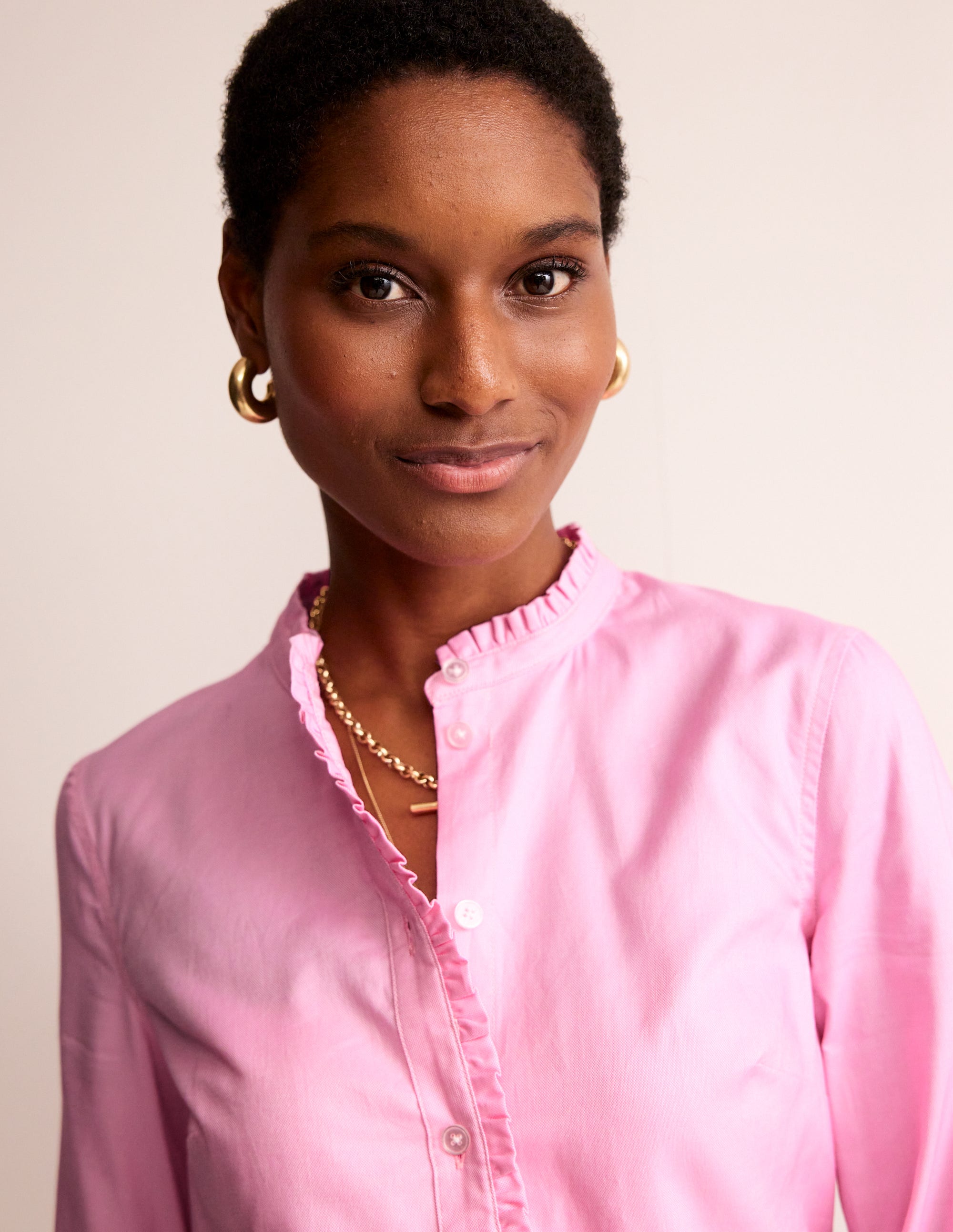 Phoebe Cotton Shirt-Pink Oxford - Image 2
