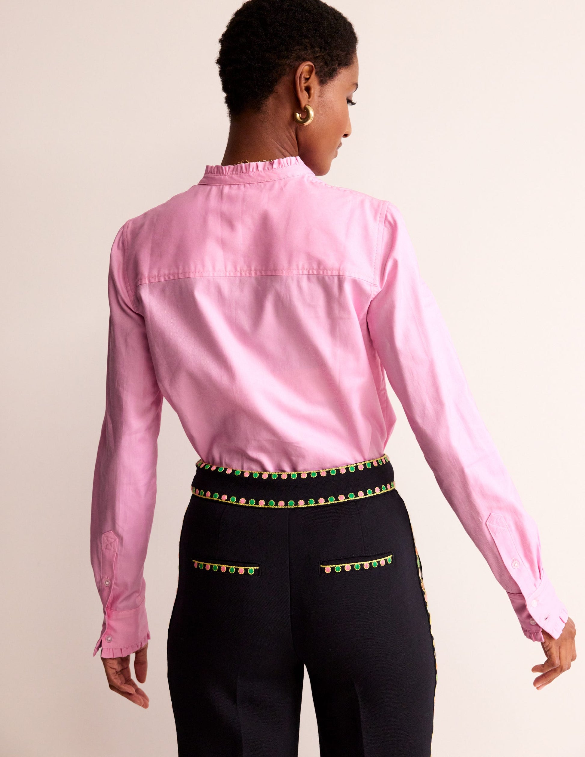 Phoebe Cotton Shirt-Pink Oxford-3