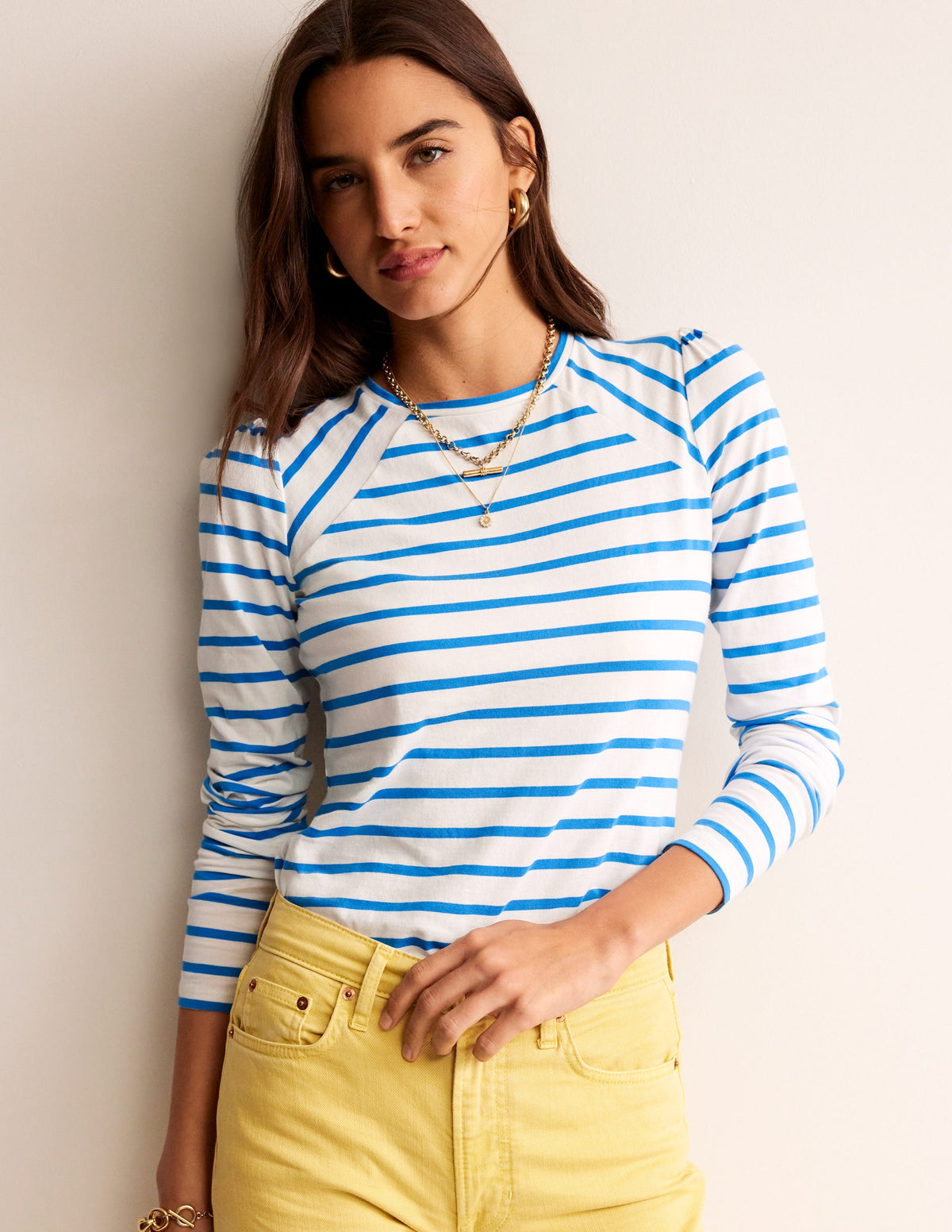 Arabella Stripe T-Shirt-Brilliant Blue - Image 1