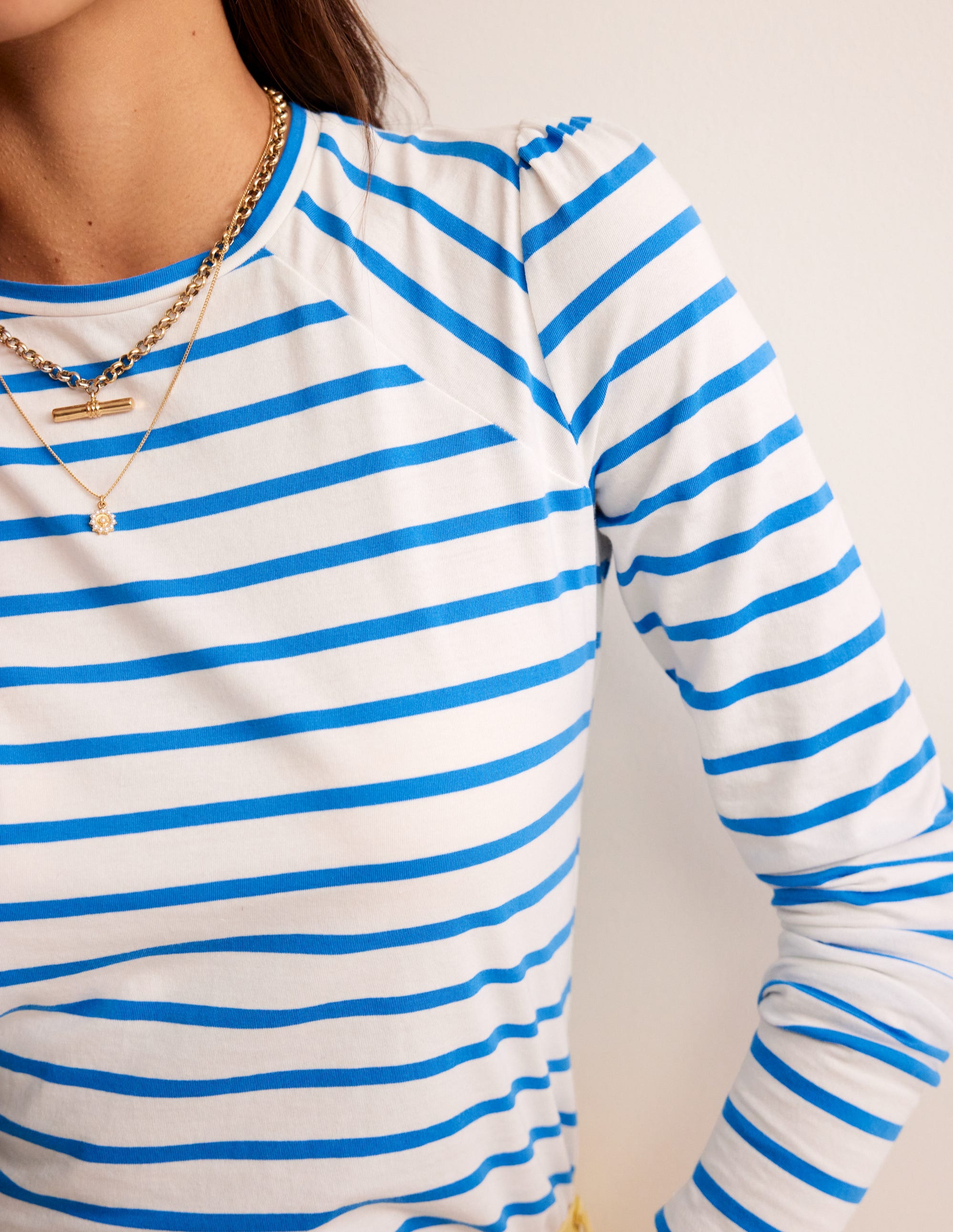 Arabella Stripe T-Shirt-Brilliant Blue - Image 2