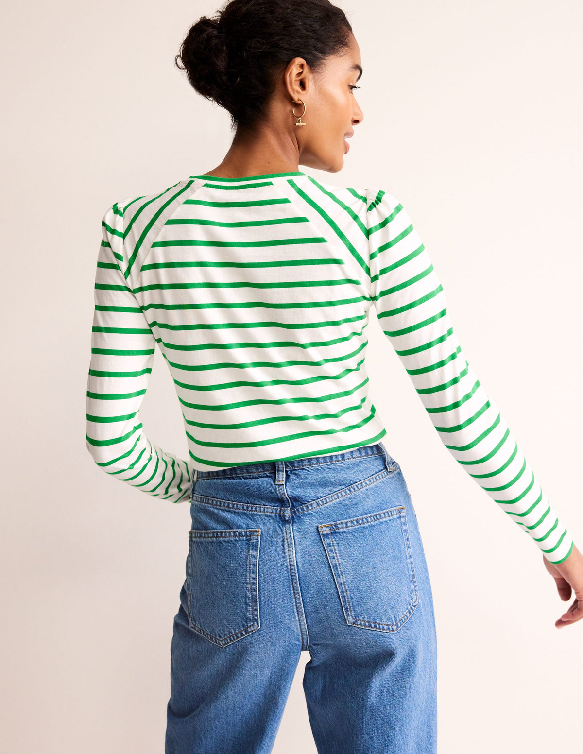 Arabella Stripe T-Shirt-Green Tambourine - Image 3