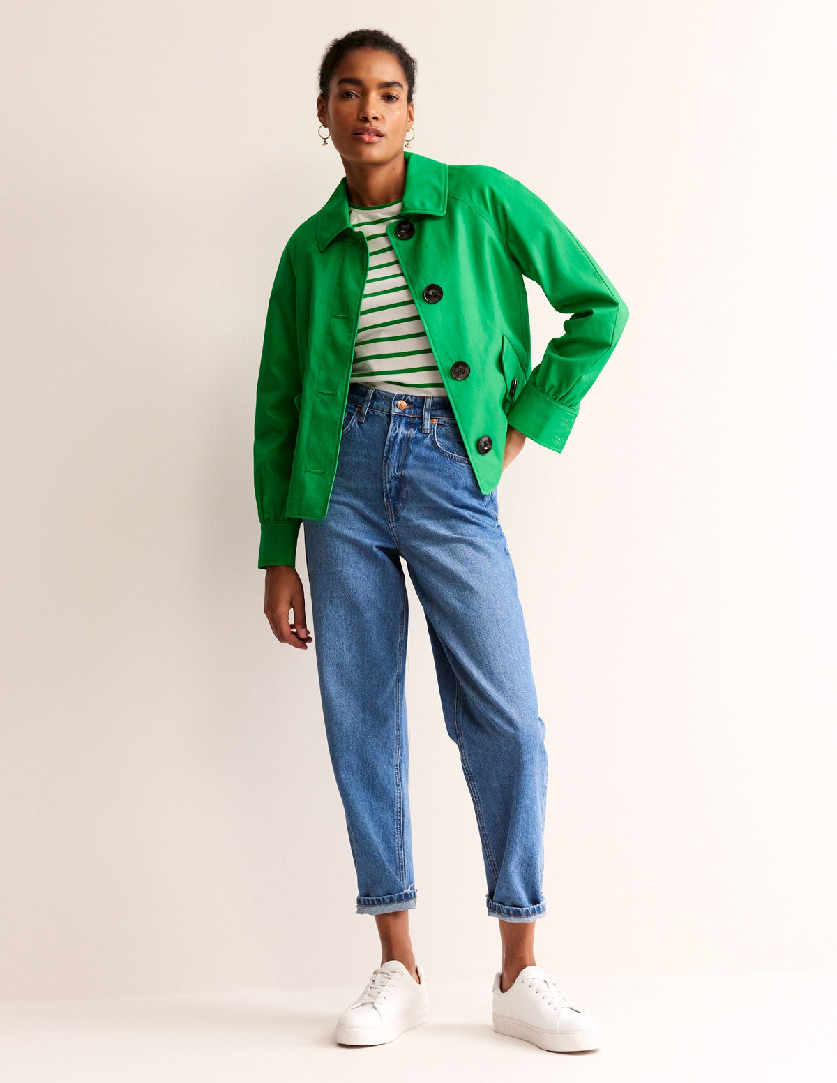 Arabella Stripe T-Shirt-Green Tambourine - Image 4