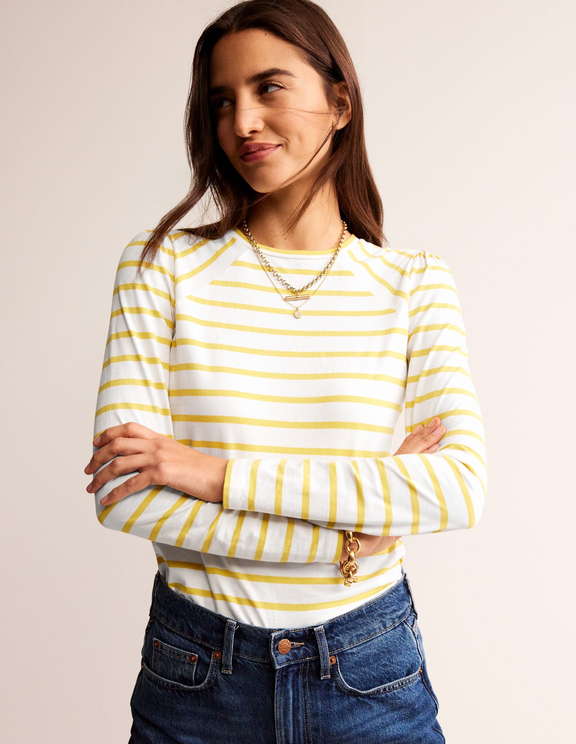 Arabella Stripe T-Shirt-Passion Fruit-1