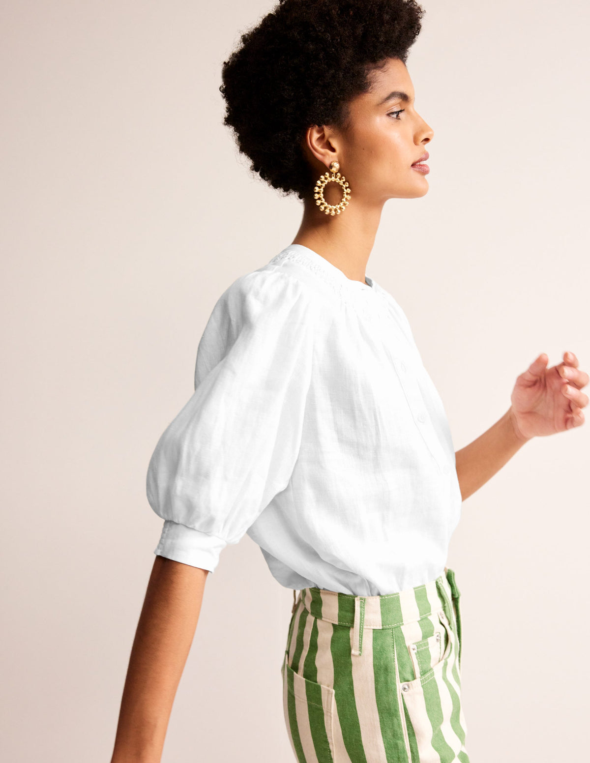 Ada Linen Top-White - Image 1