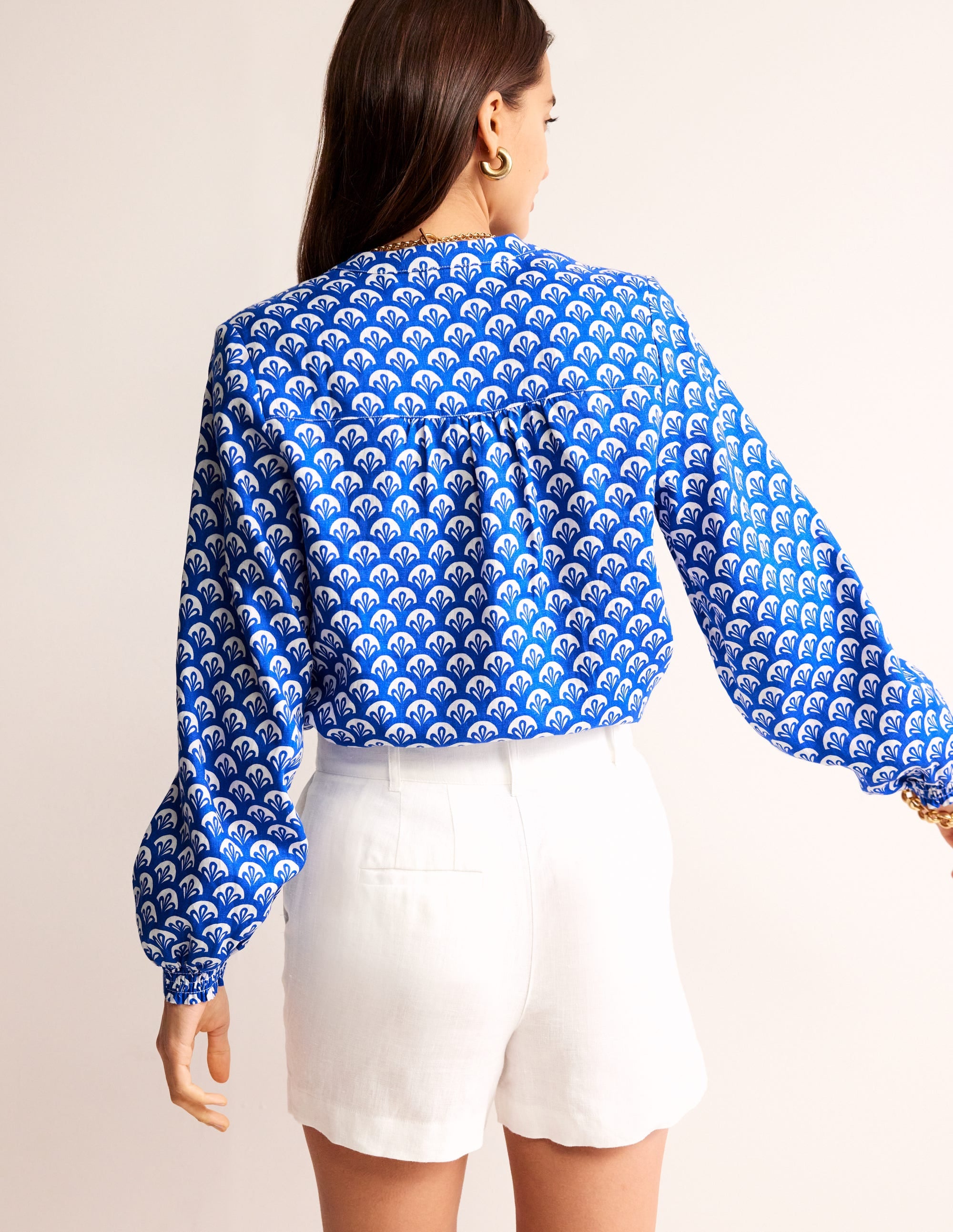 Alice Linen Top-Surf the Web, Foliage Geo - Image 3