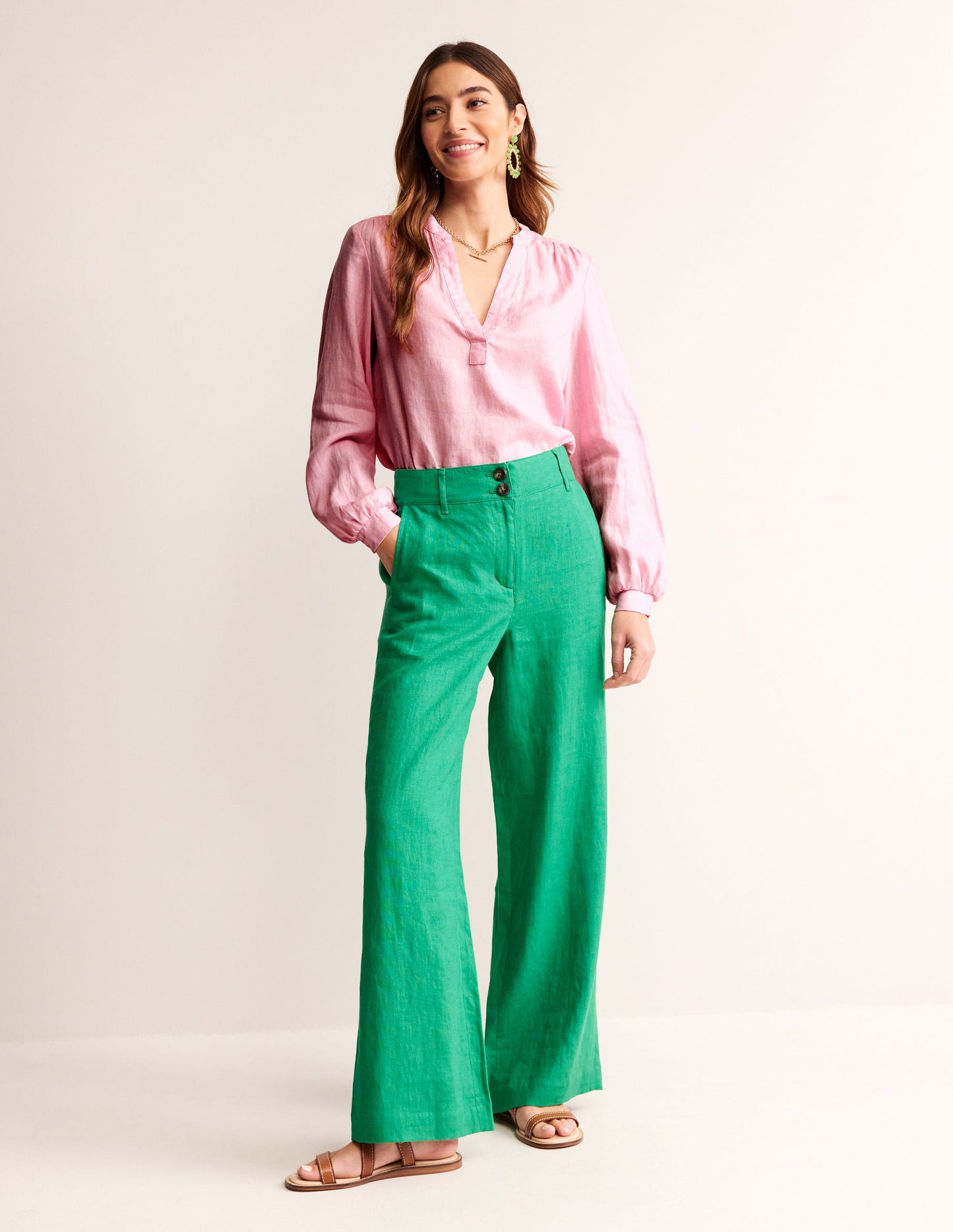 Alice Linen Top-Orchid Pink