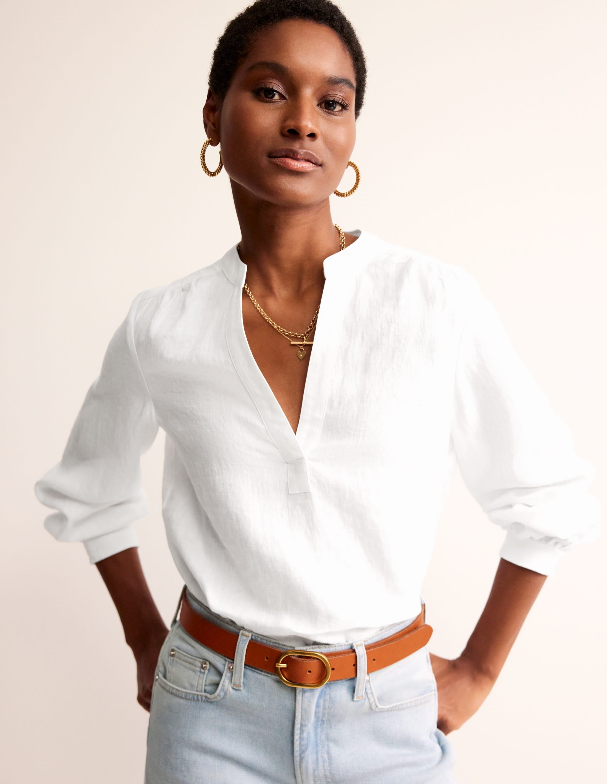 Alice Linen Top-White - Image 1
