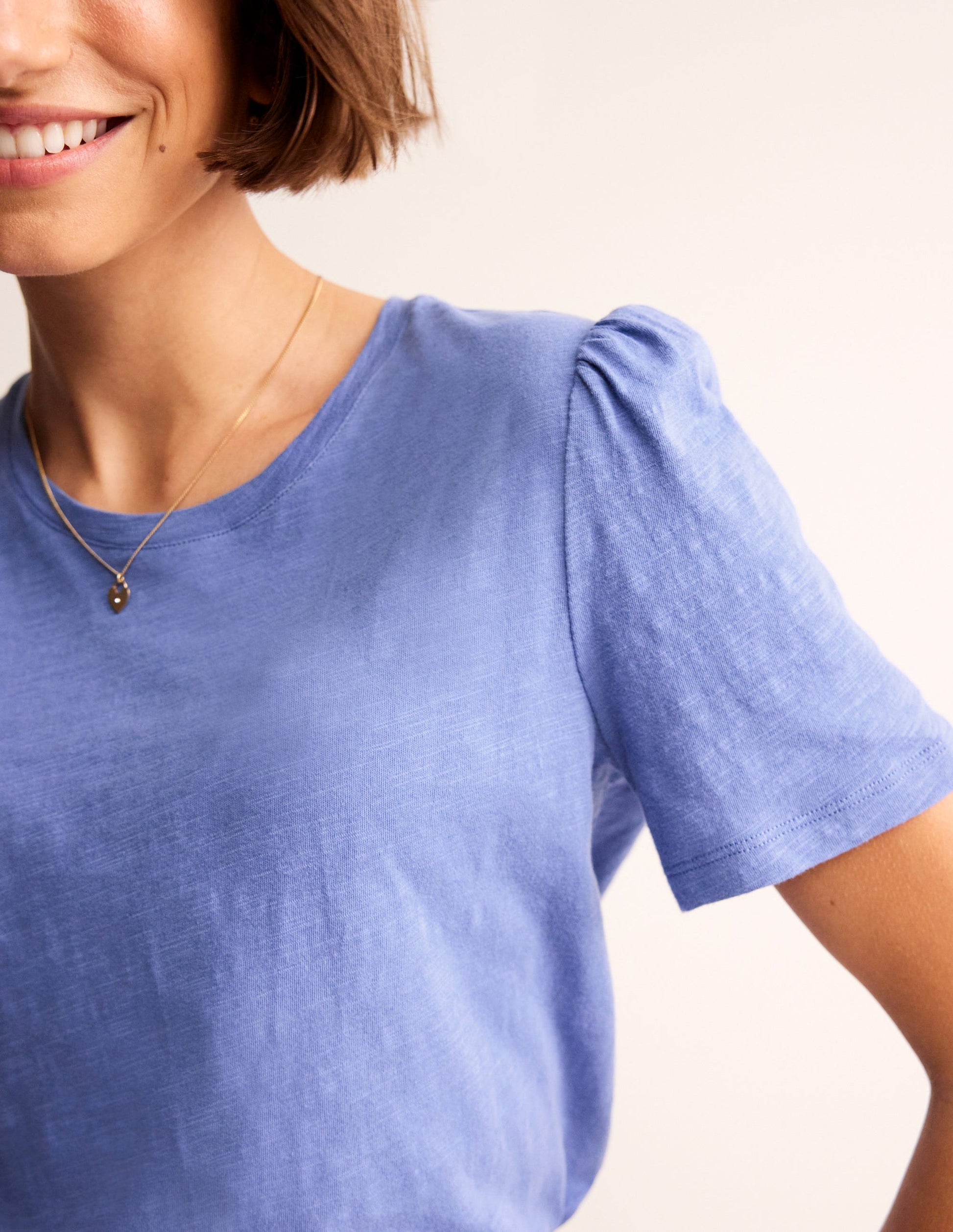 Cotton Puff Sleeve T-Shirt-Ebb and Flow-2