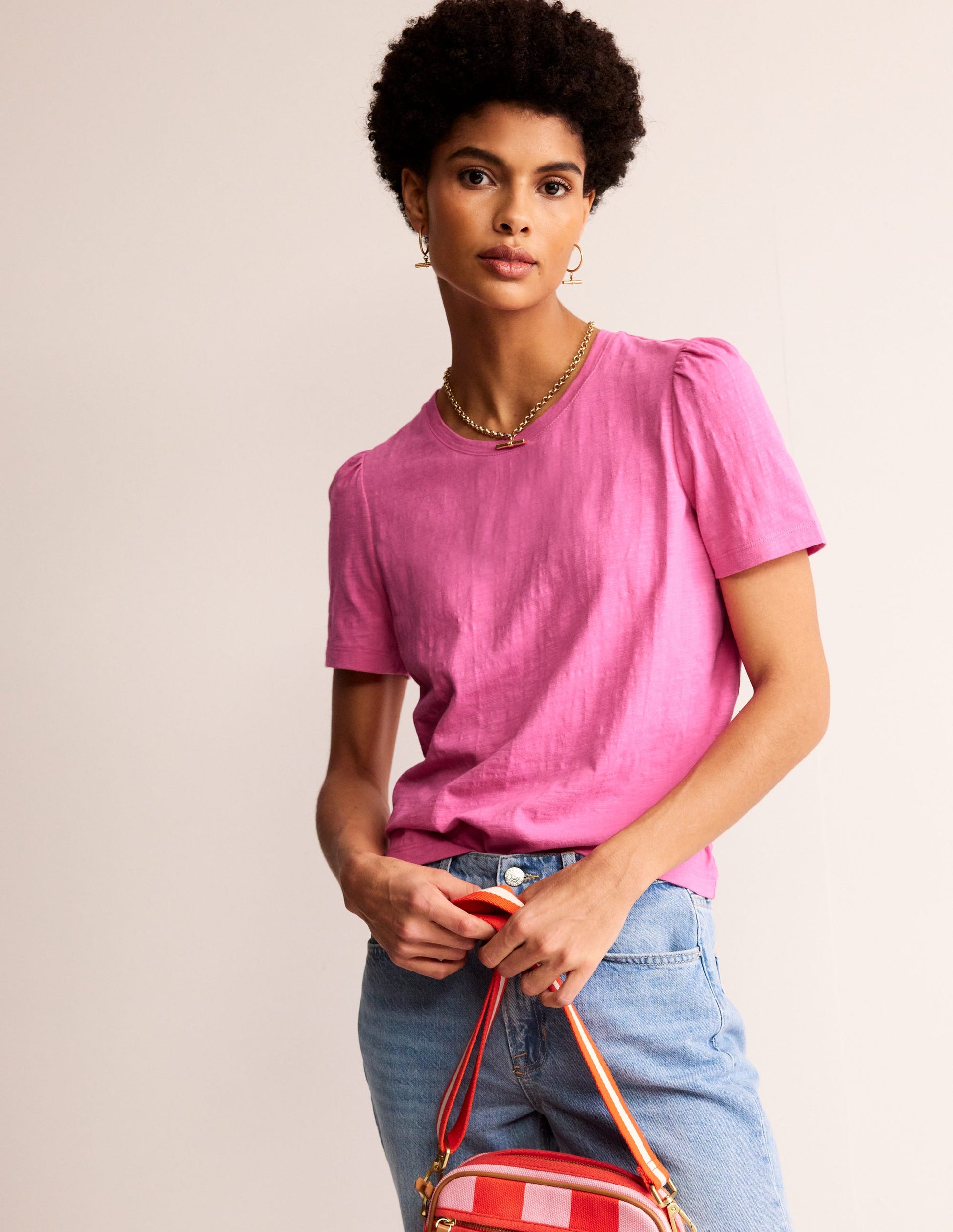 Cotton Puff Sleeve T-Shirt-Sangria Sunset-4