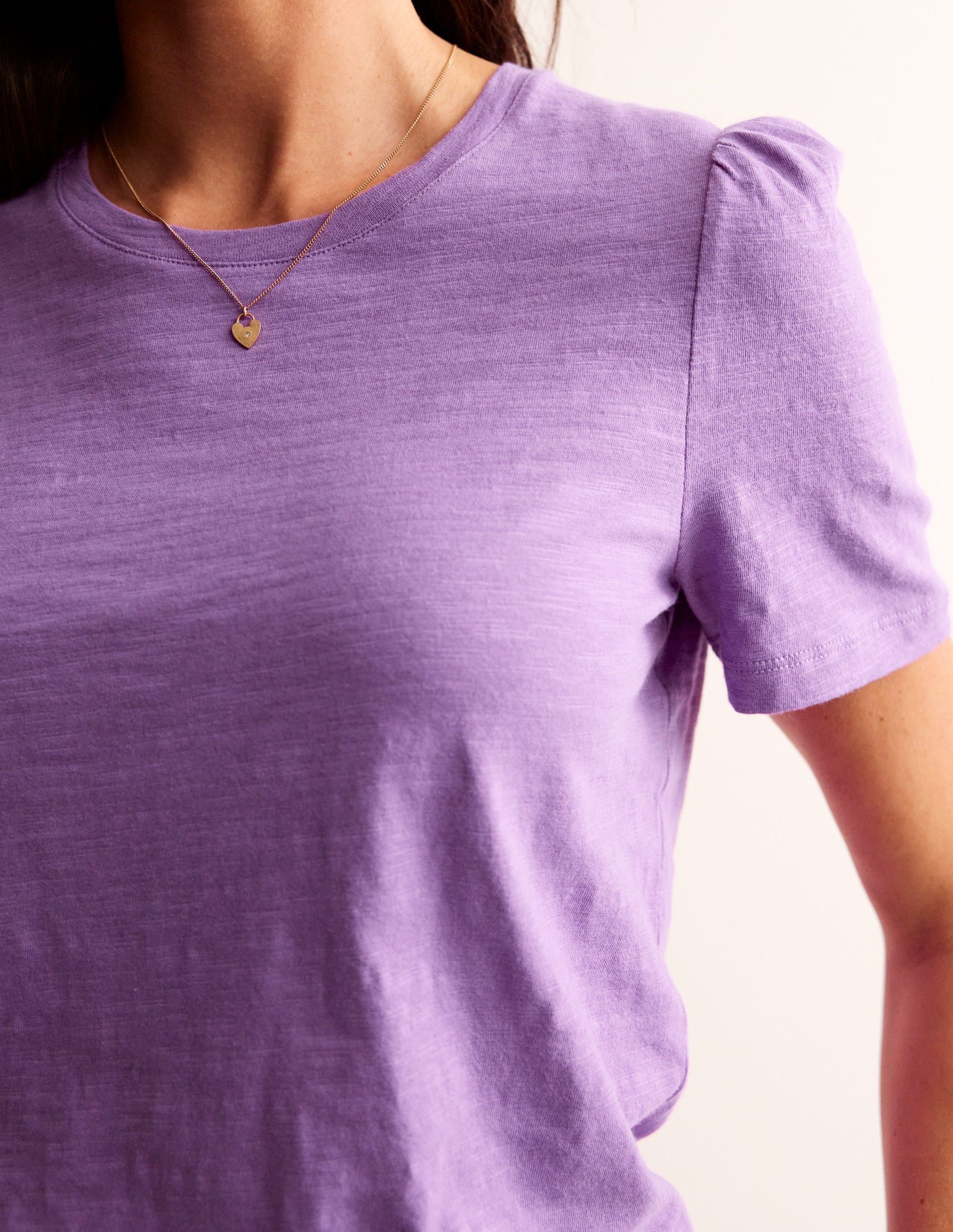 Cotton Puff Sleeve T-Shirt-Iris Orchid-3