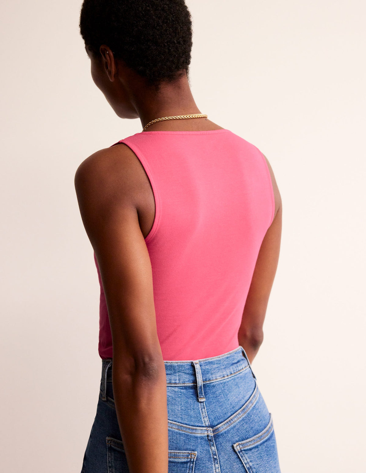 Double Layer Scoop Neck Vest-Rethink Pink - Image 3