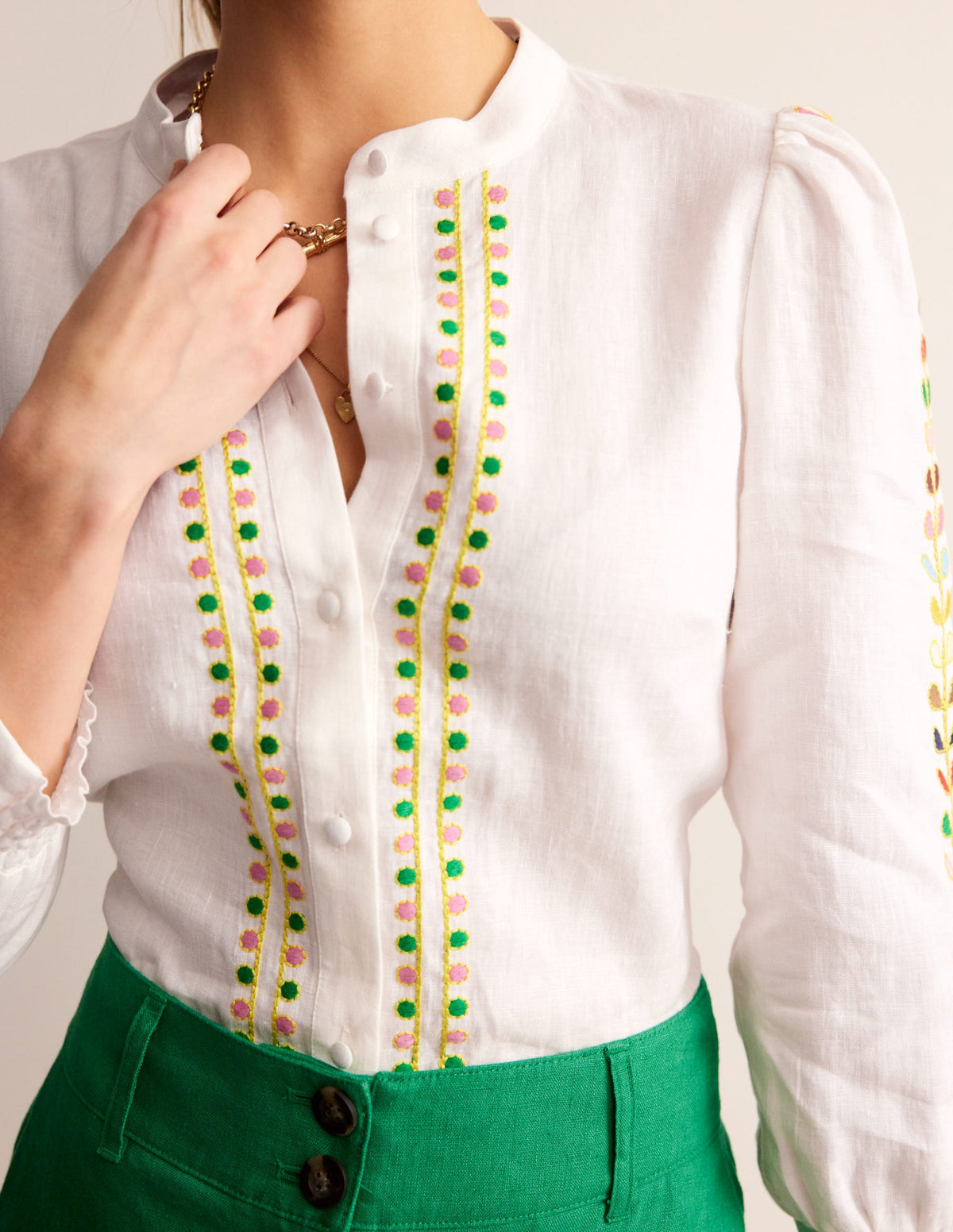Ava Embroidered Top-White - Image 2