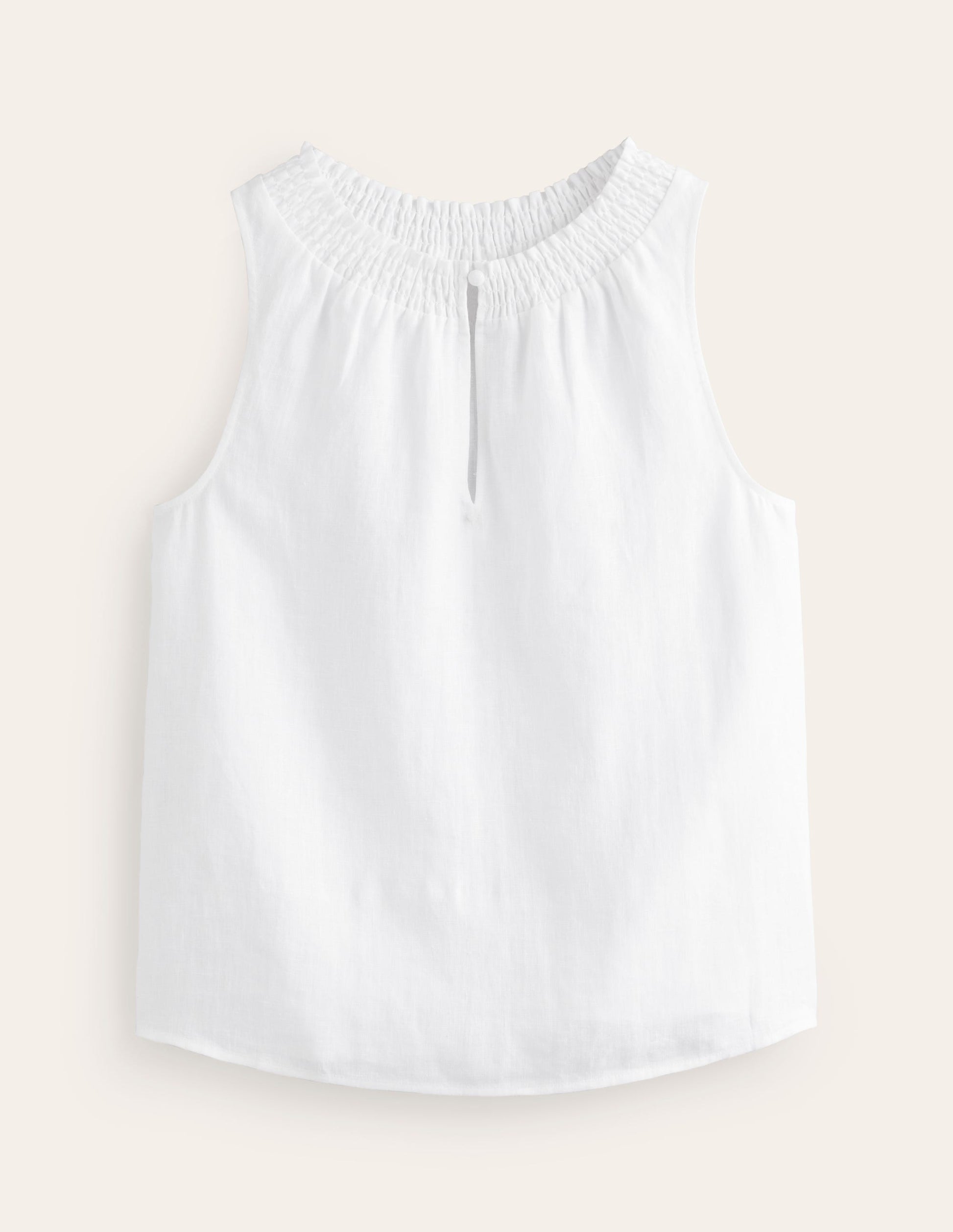 Georgia Linen Sleeveless Top-White-6