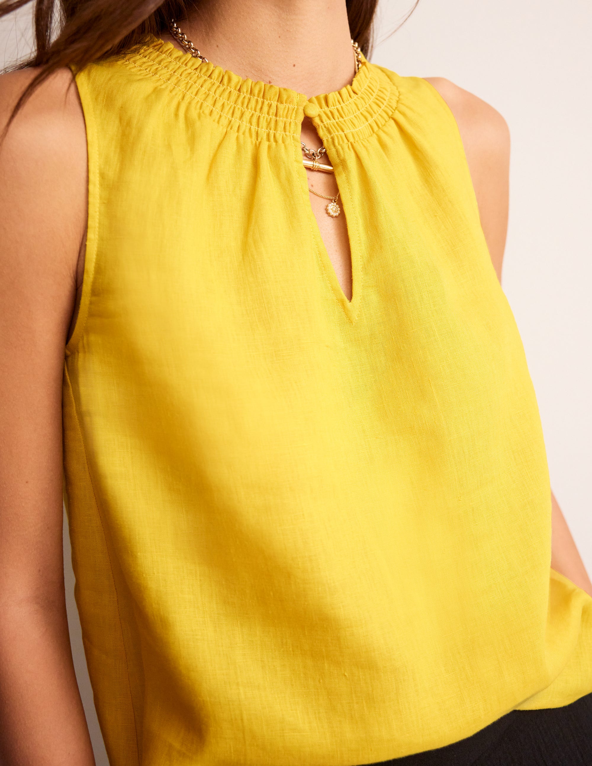 Georgia Linen Sleeveless Top-Pinapple - Image 2