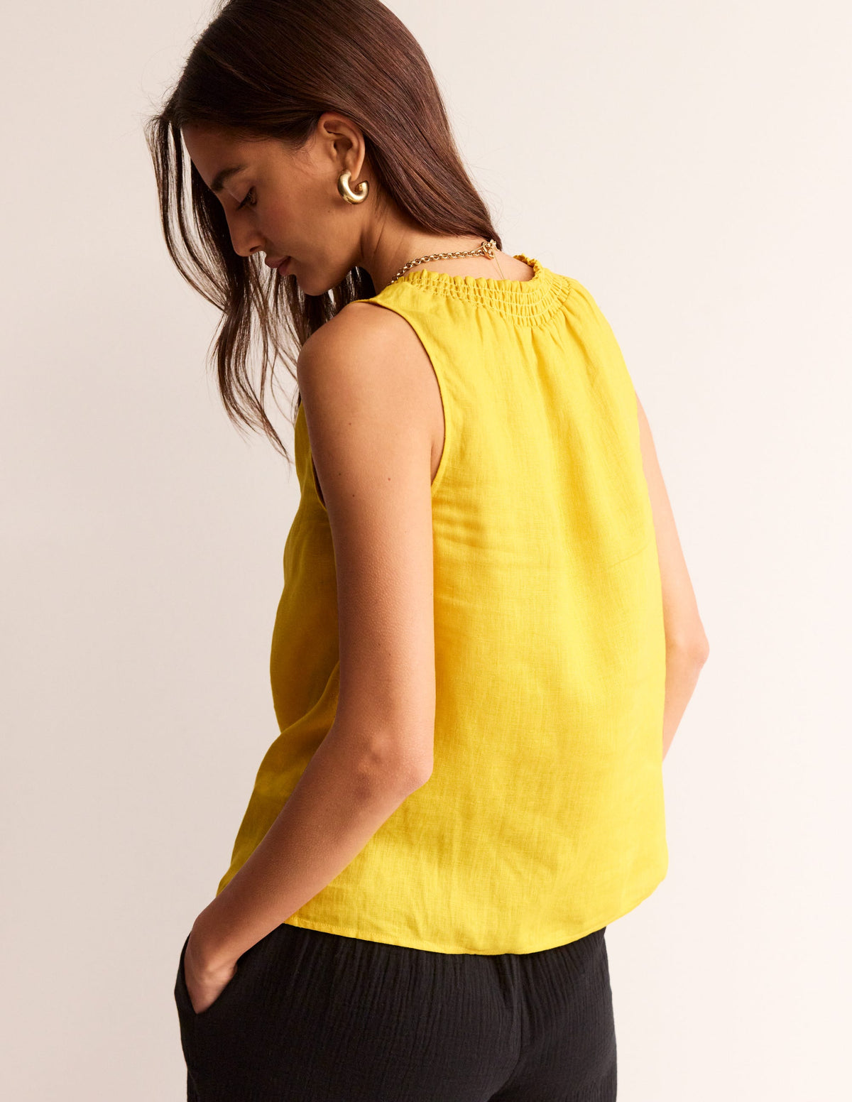 Georgia Linen Sleeveless Top-Pinapple - Image 3