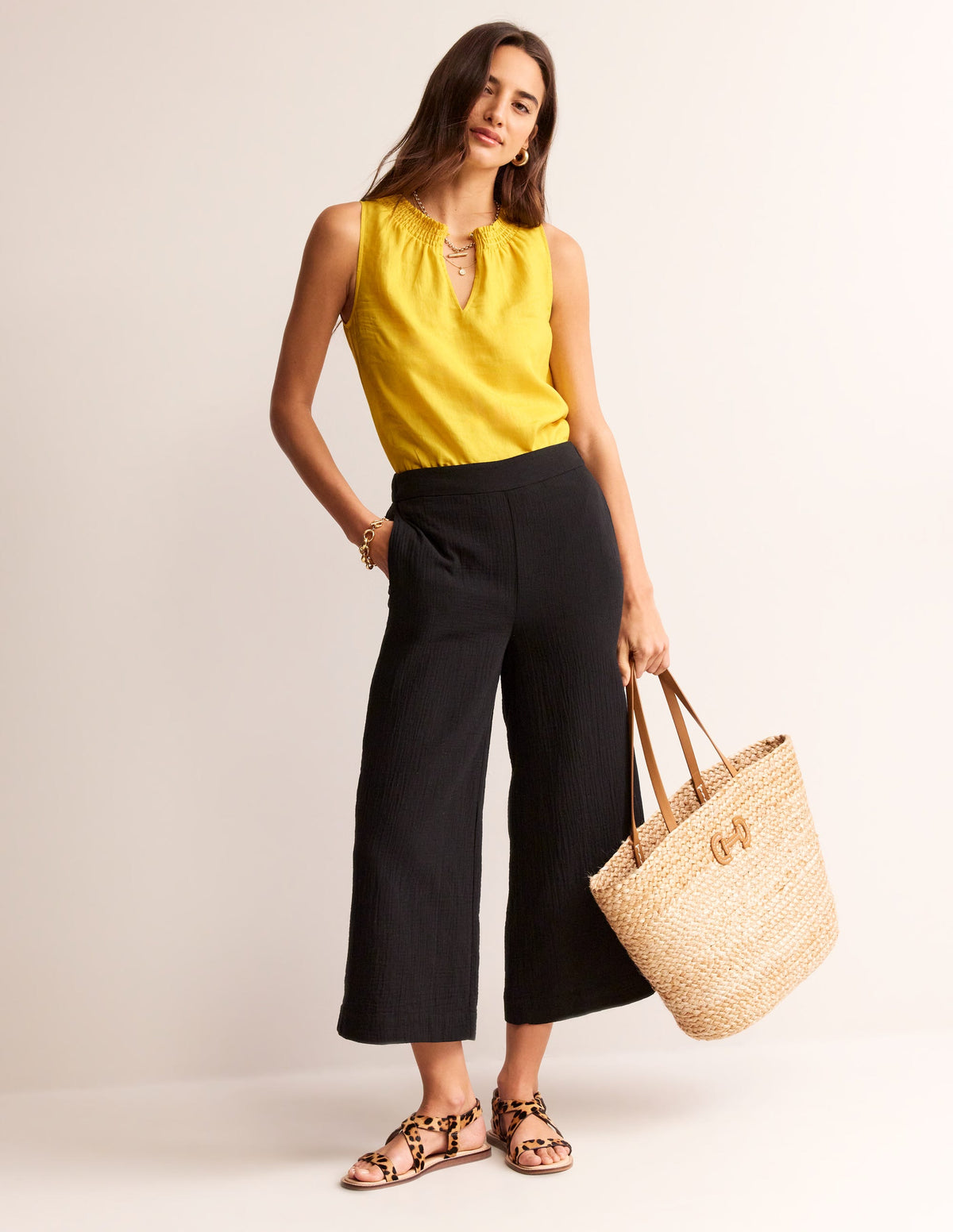 Georgia Linen Sleeveless Top-Pinapple-4