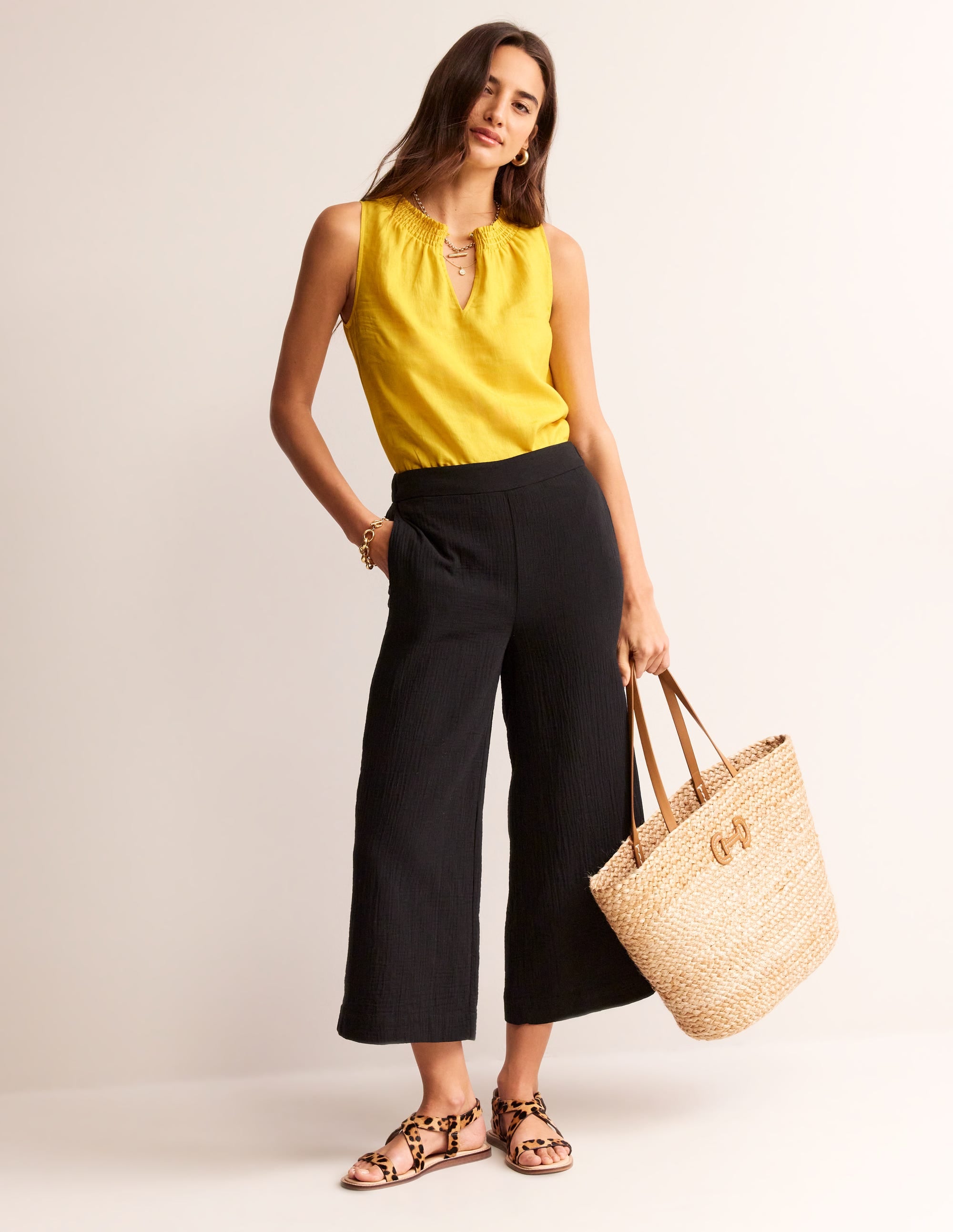 Georgia Linen Sleeveless Top-Pinapple - Image 4