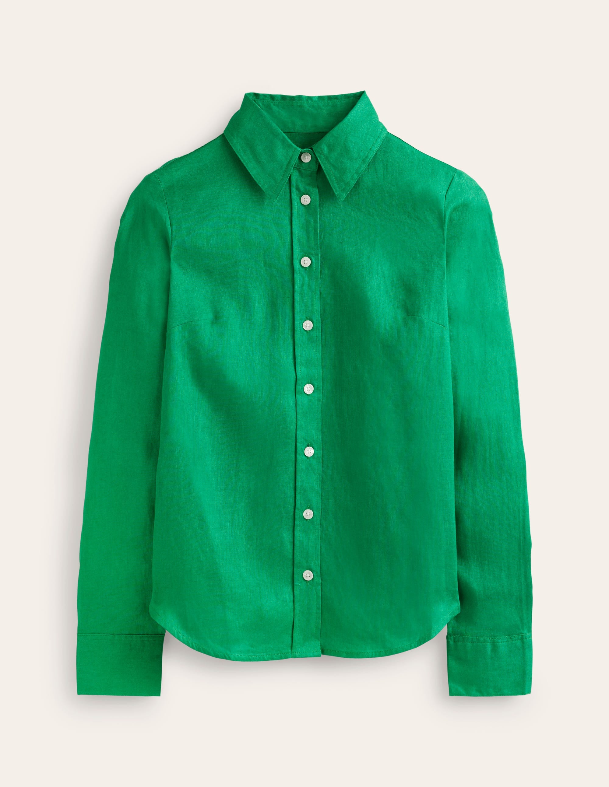 Sienna Linen Shirt-Green Tambourine - Image 6