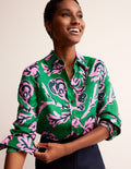 Sienna Linen Shirt-Green Tambourine, Rose Blush