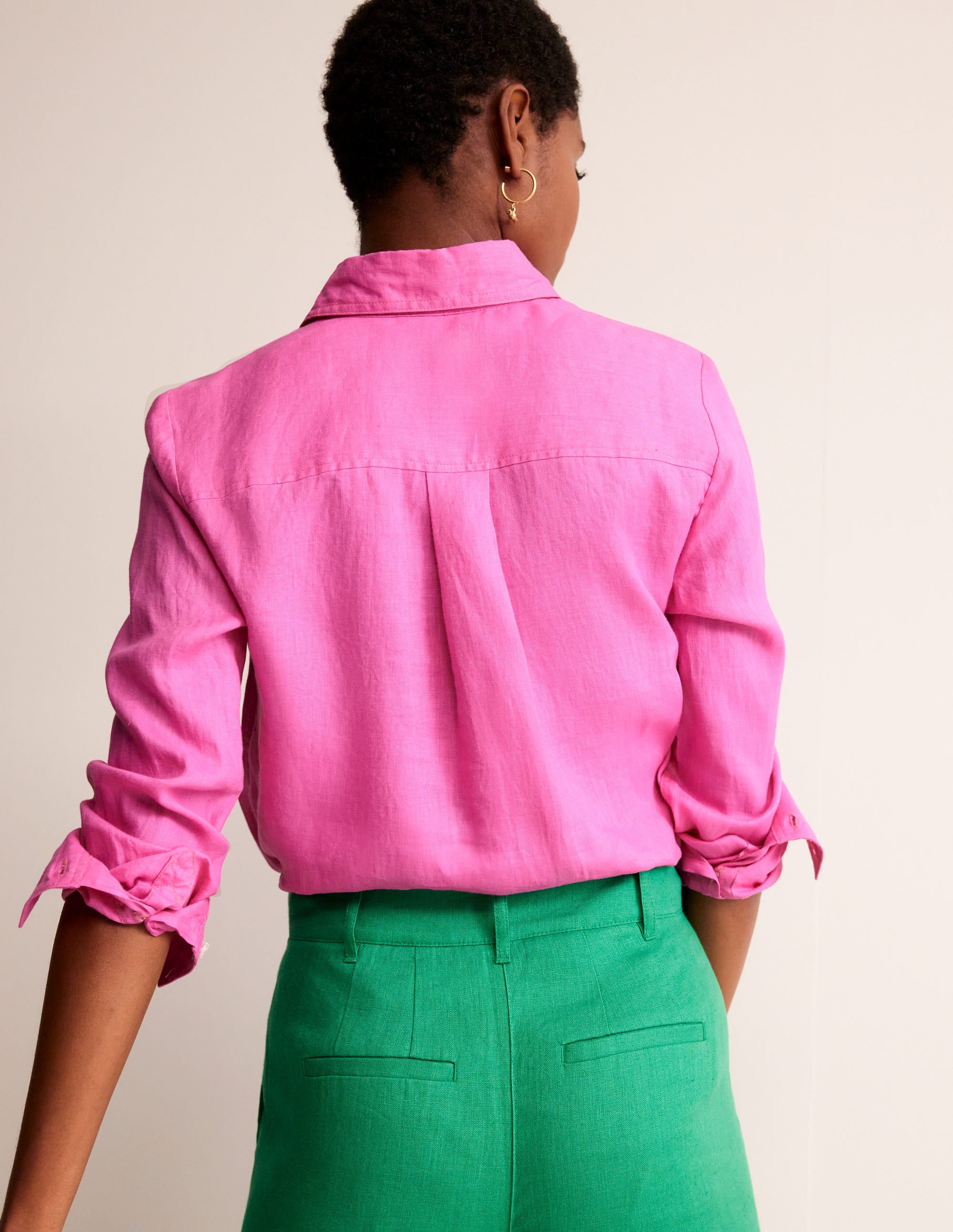 Sienna Linen Shirt-Pop Pansy - Image 3
