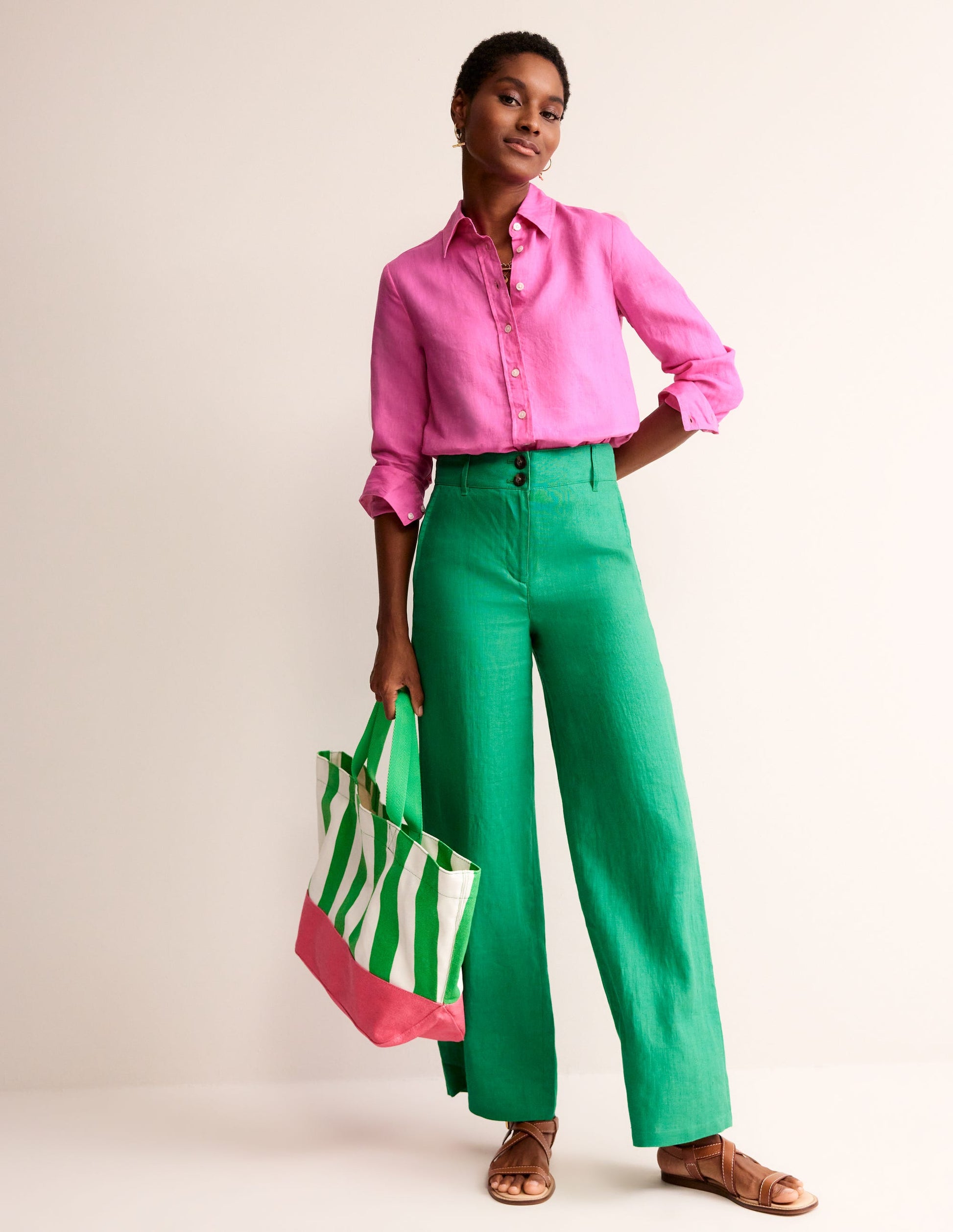 Sienna Linen Shirt-Pop Pansy-4