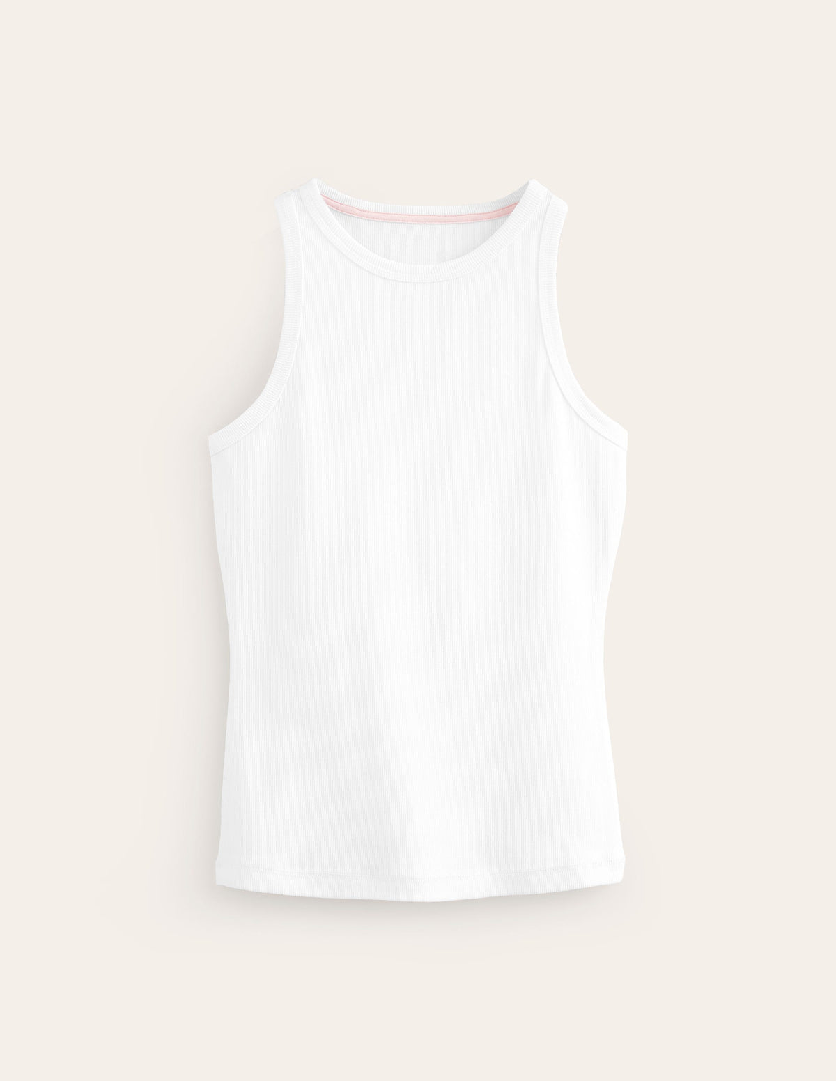 Ribbed Racer Vest-White-5