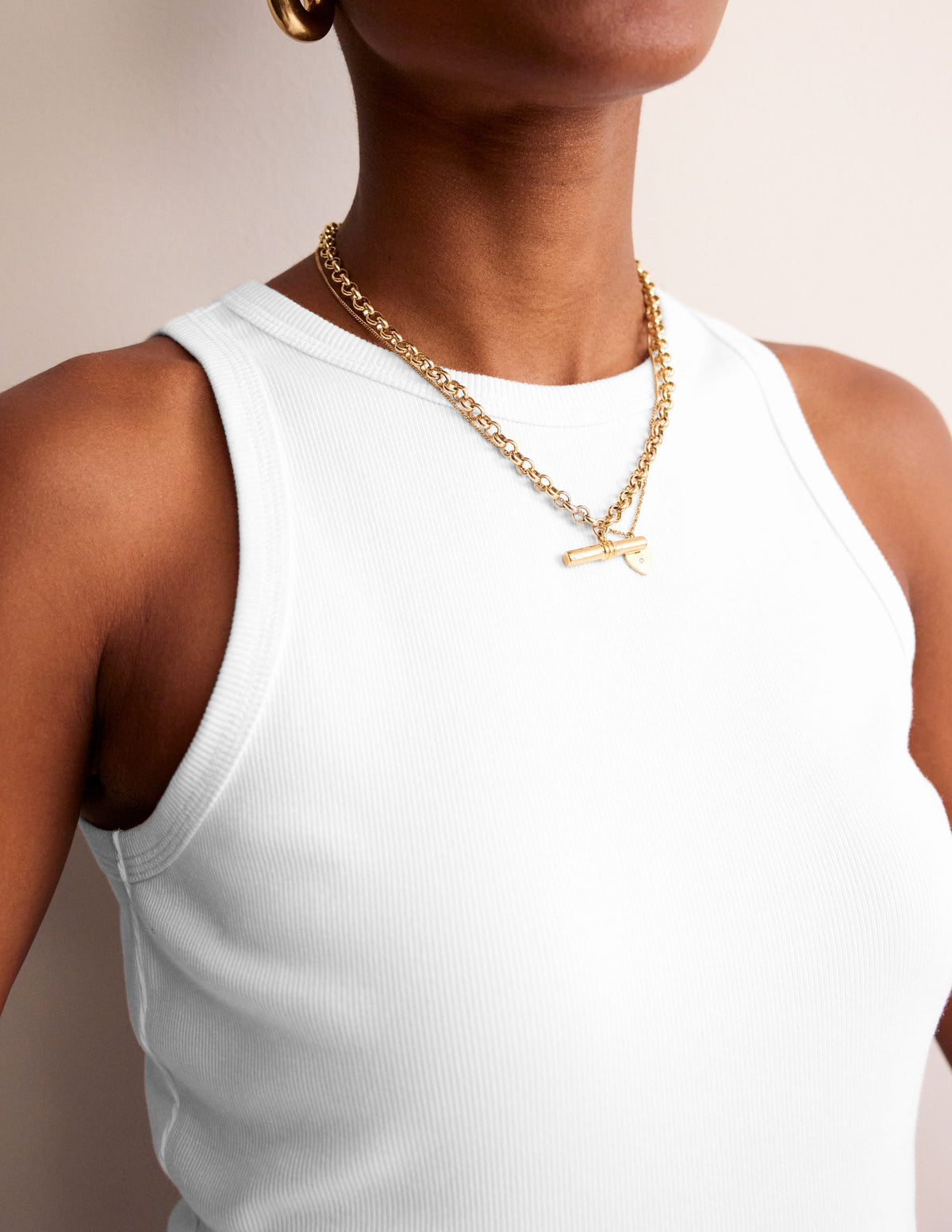 Ribbed Racer Vest-White - Image 2