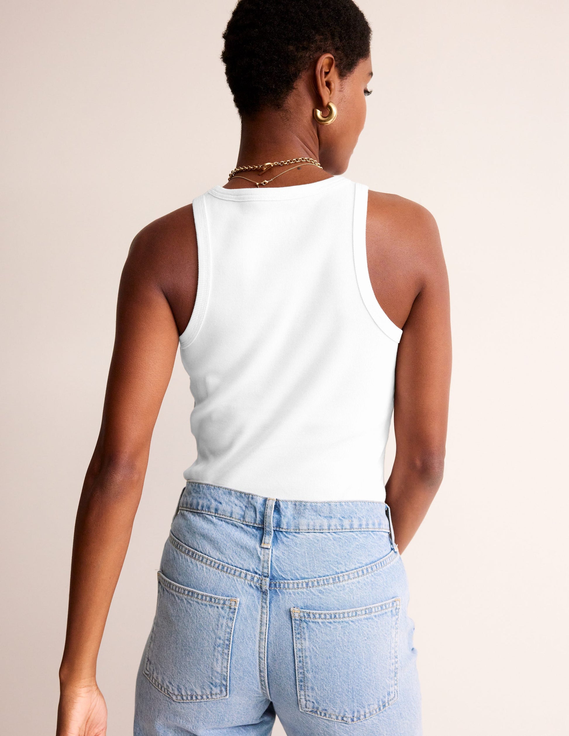 Ribbed Racer Vest-White-3