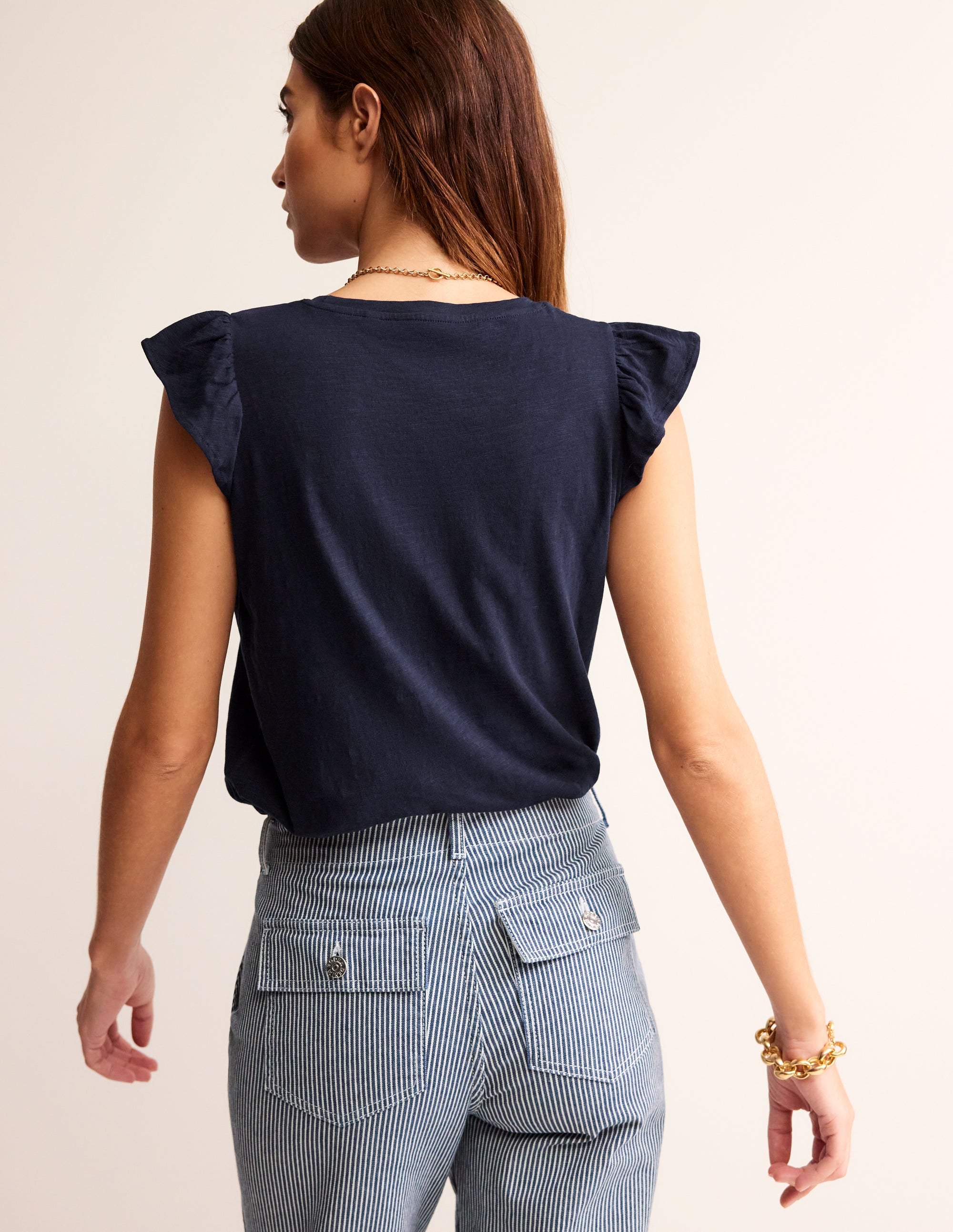 Cotton Flutter Top-Navy - Image 3
