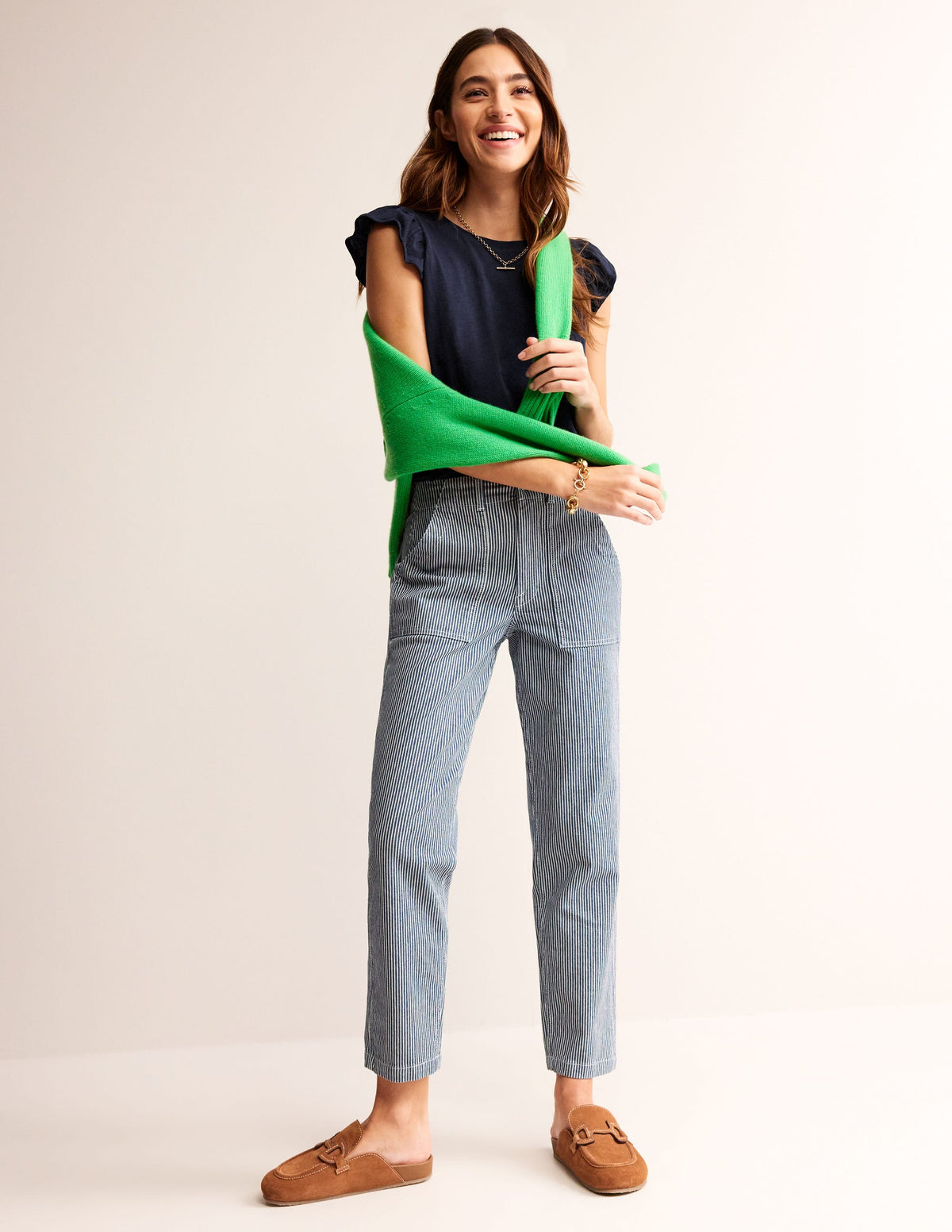 Cotton Flutter Top-Navy - Image 4