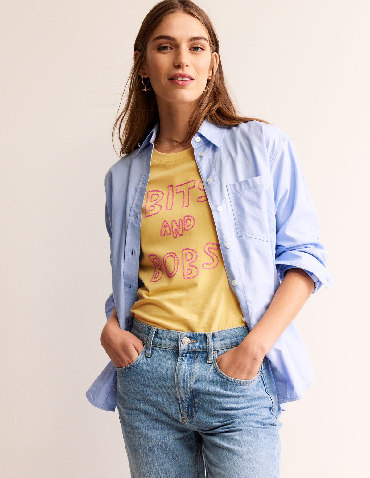 Rosa Embroidered T-Shirt-Dusky Citron, Bits and Bobs - Image 4