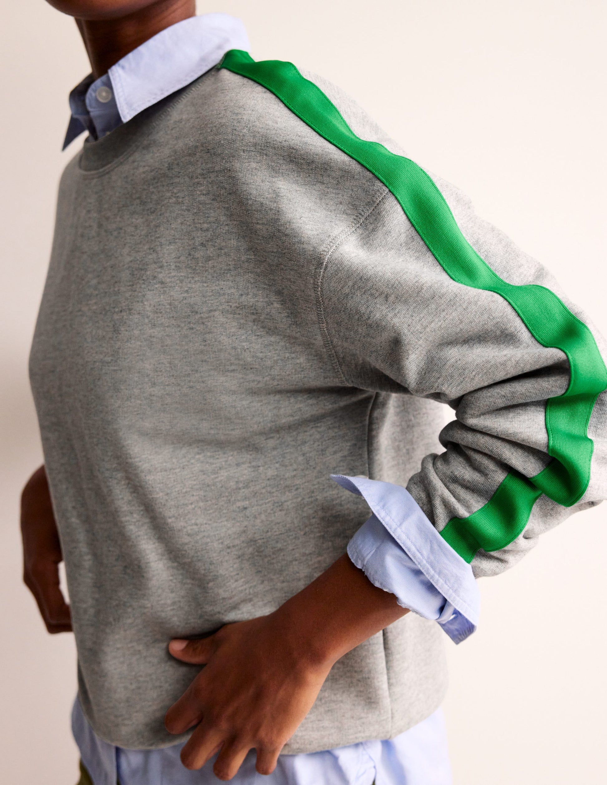Emi Relaxed Sweatshirt-Grey Neon Stripe-2