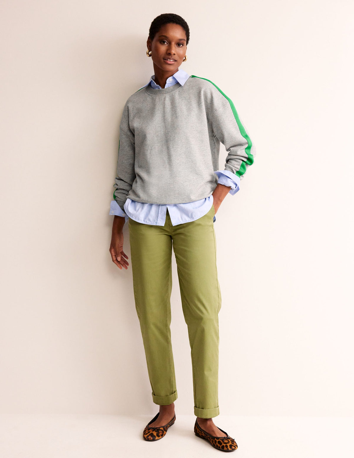 Emi Relaxed Sweatshirt-Grey Neon Stripe-4