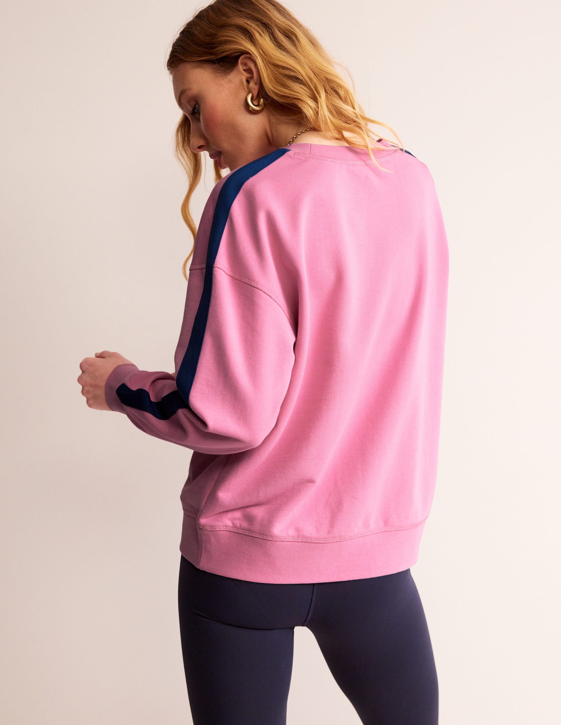 Emi Relaxed Sweatshirt-Pink Blue Stripe-3