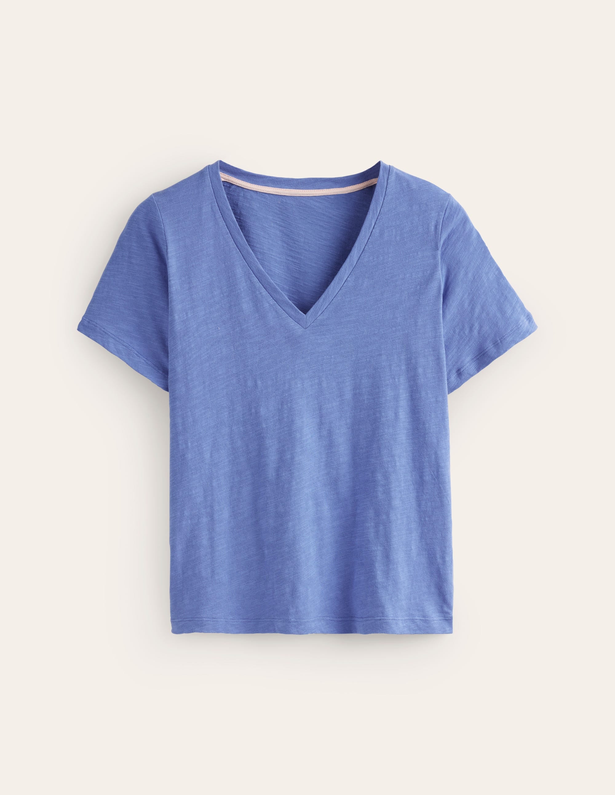 Regular V-Neck Slub T-shirt-Ebb and Flow Blue - Image 5