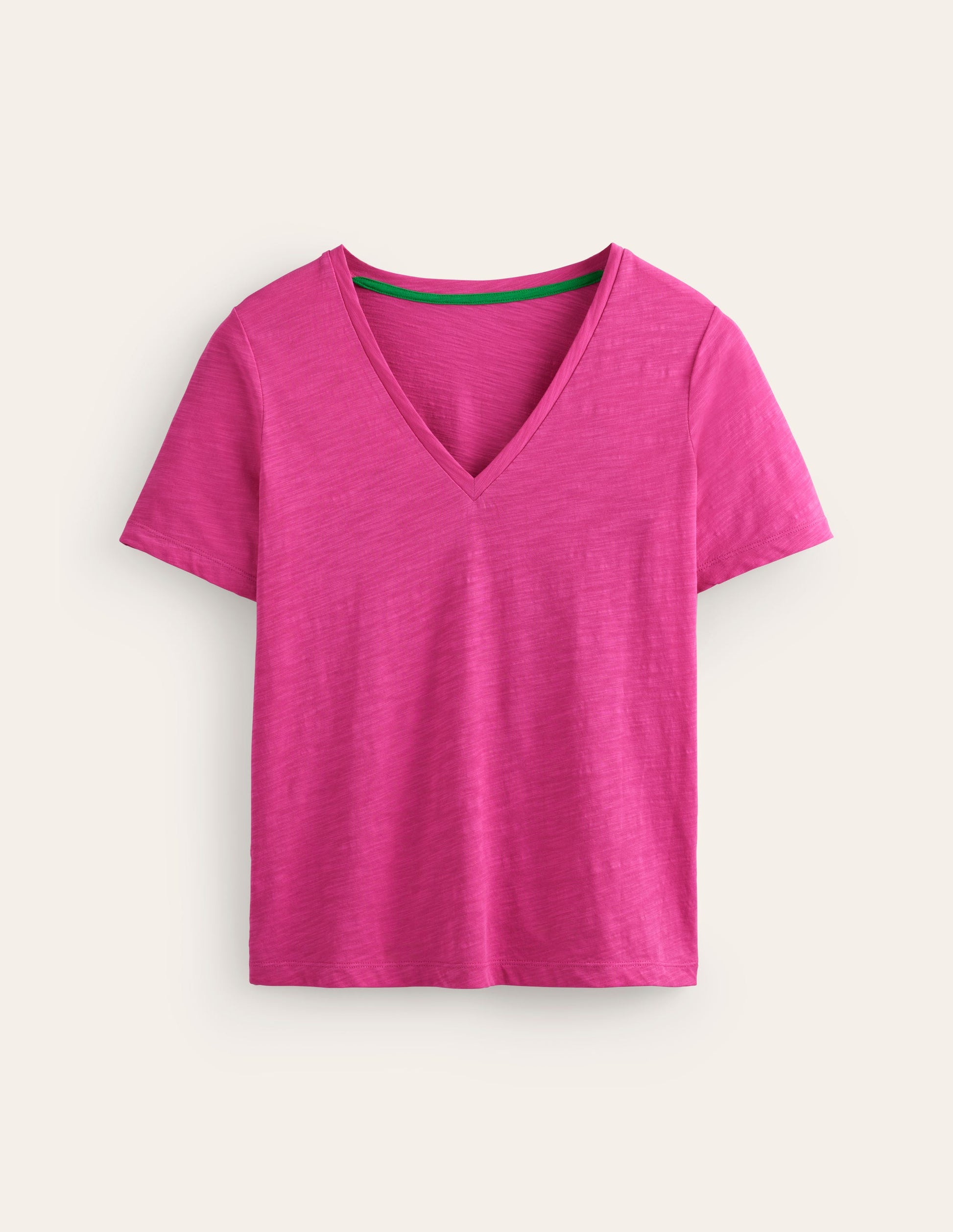 Regular V-Neck Slub T-shirt-Sangria Sunset-6