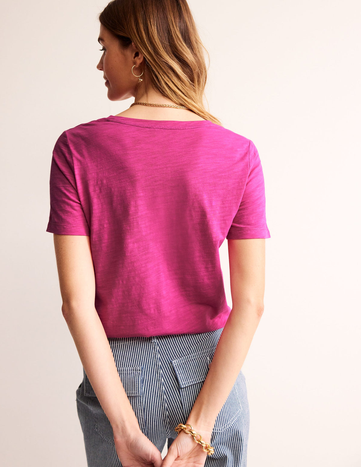 Regular V-Neck Slub T-shirt-Sangria Sunset - Image 3
