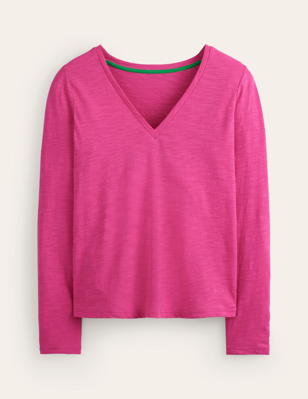 Cotton V-Neck Long Sleeve Top-Sangria Sunset-5