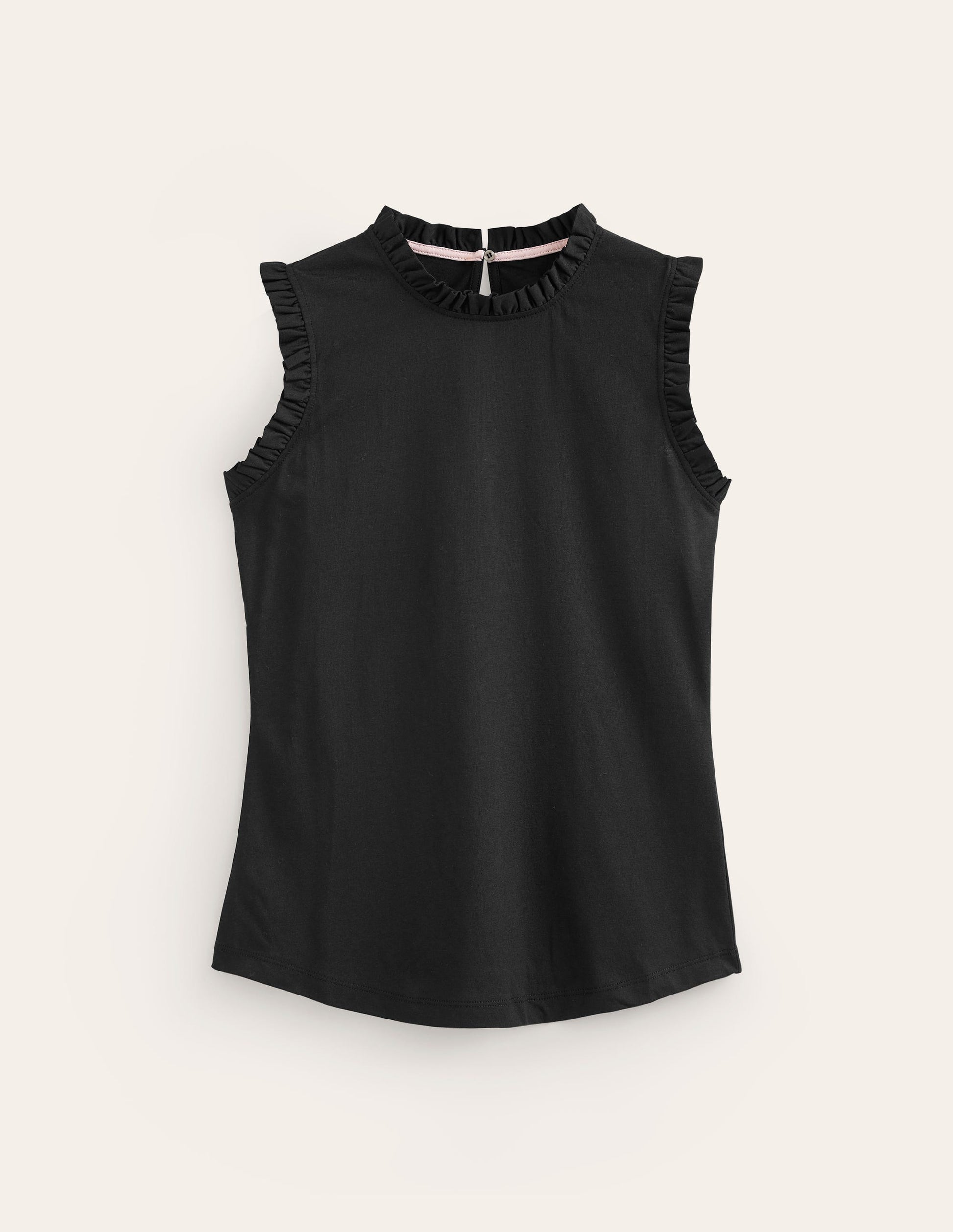 Supersoft Frill Detail Vest-Black-5