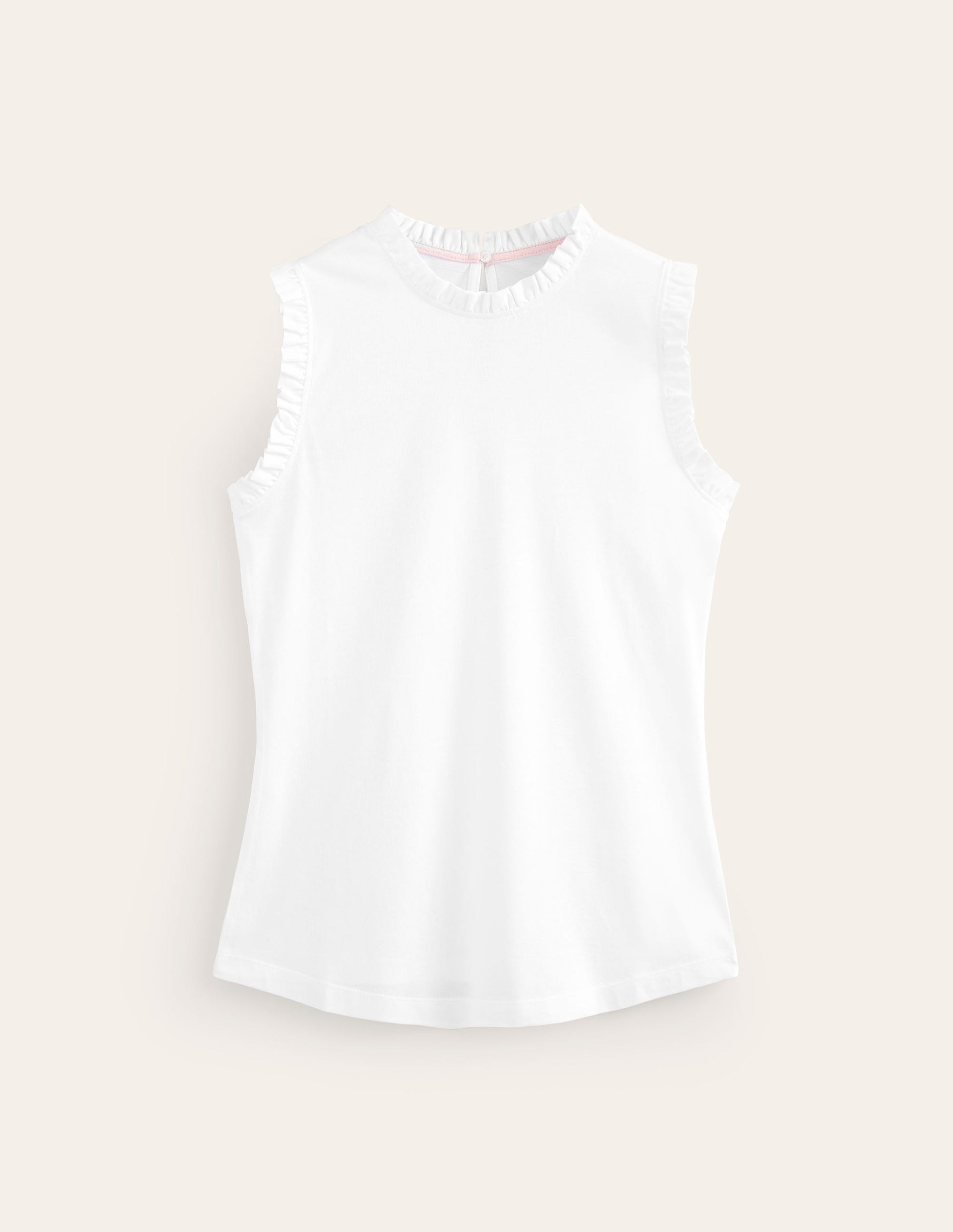 Supersoft Frill Detail Vest-White-5